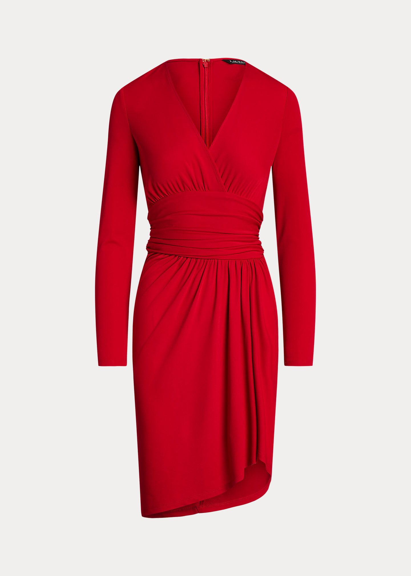 Ruched Stretch Jersey Surplice Dress