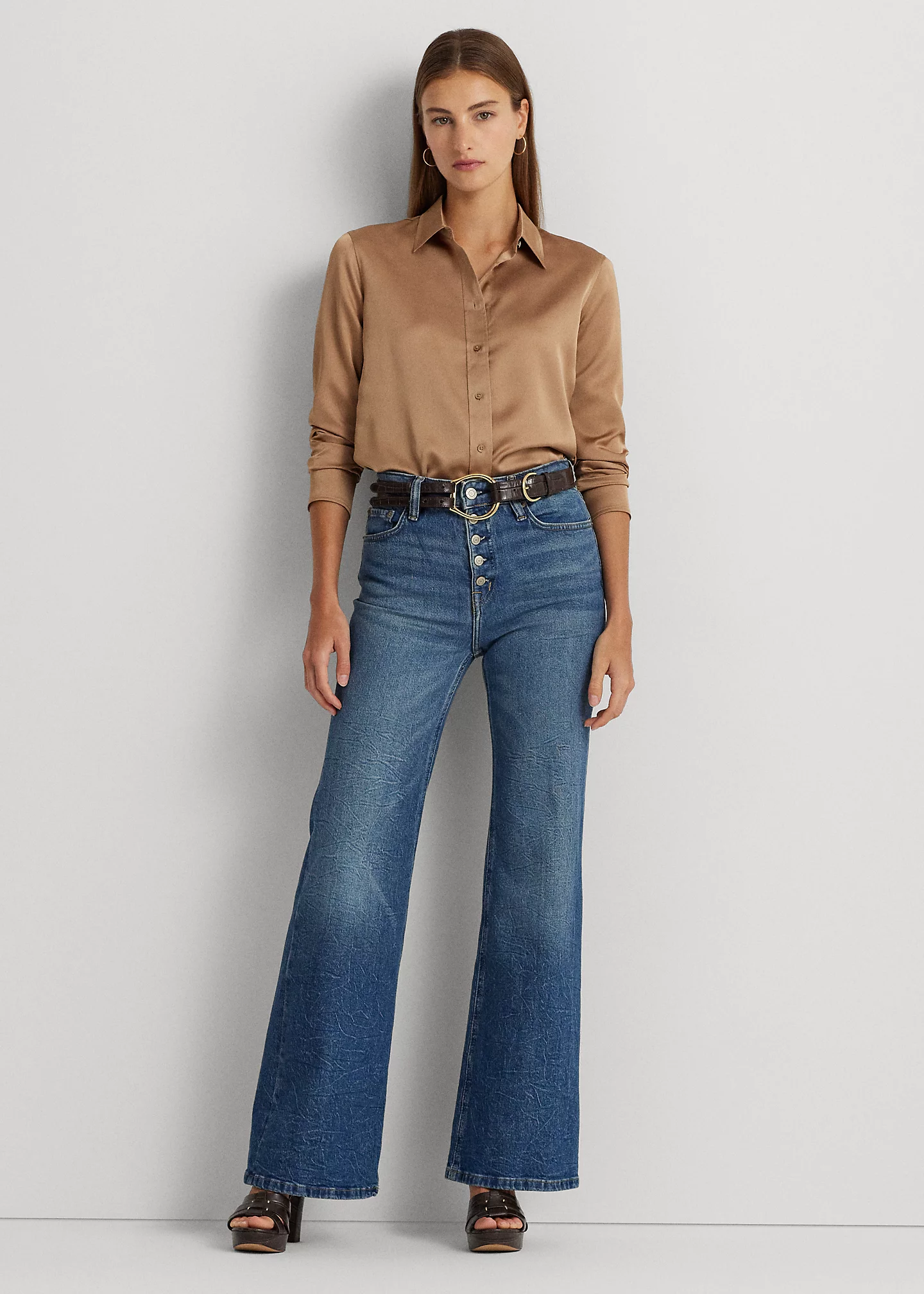 Classic Fit Satin Charmeuse Shirt