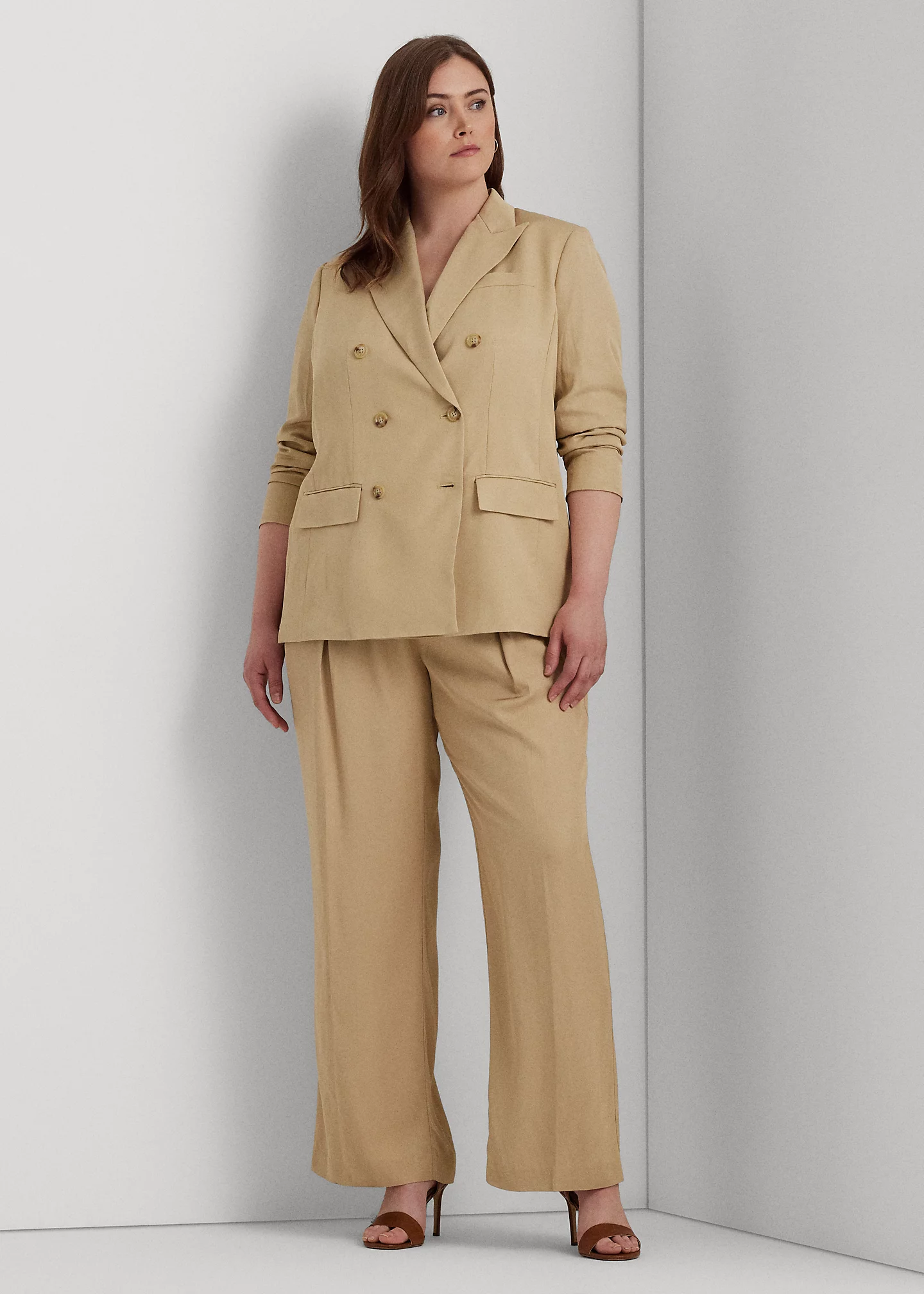 Double-Breasted Twill Blazer