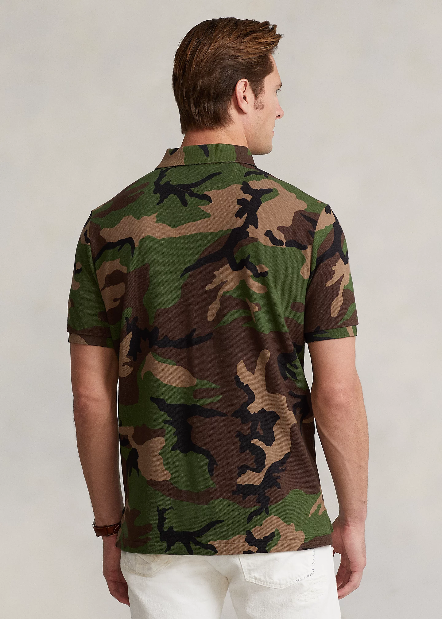 Classic Fit Camo Mesh Polo Shirt