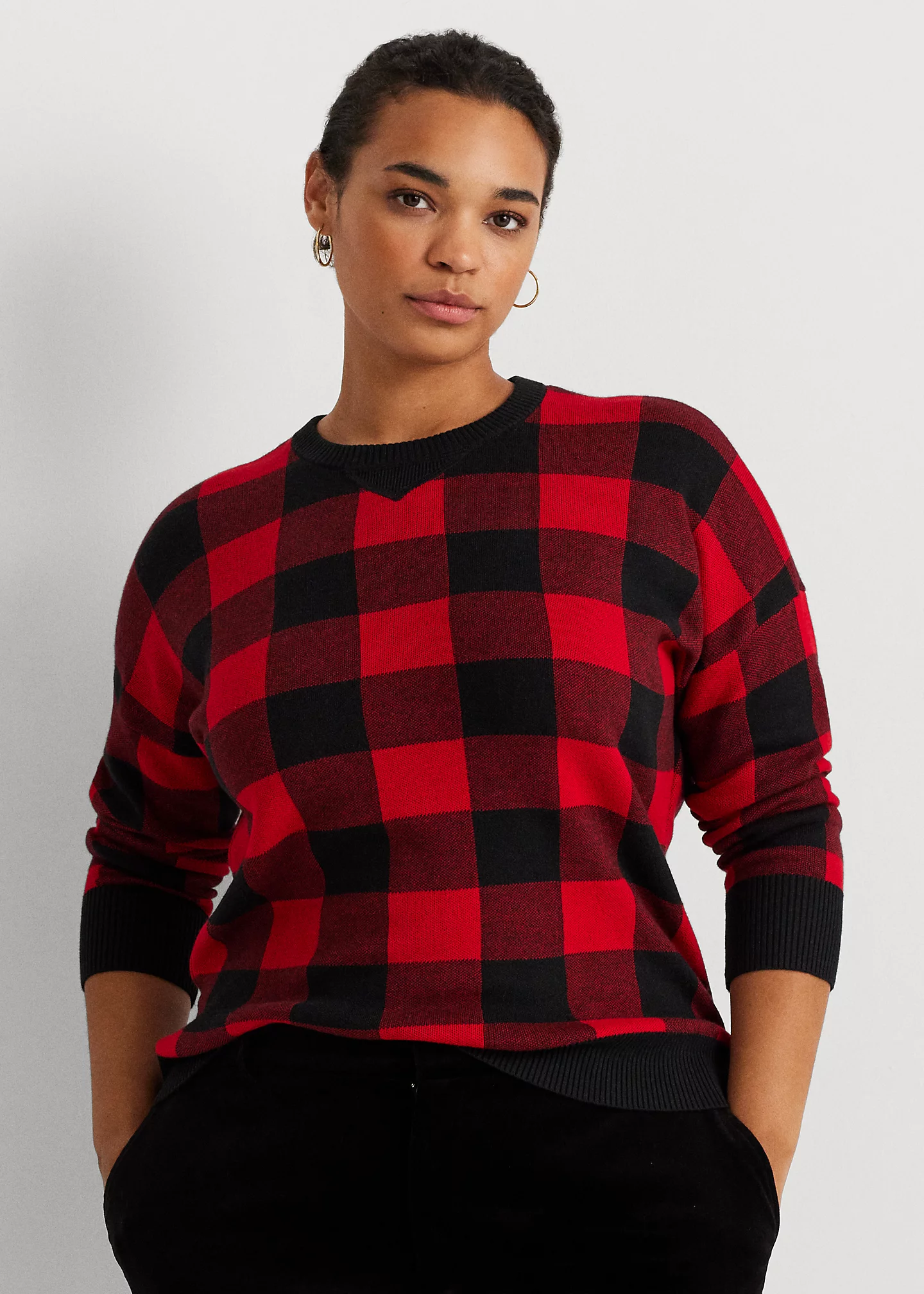 Buffalo Check Cotton-Blend Sweater