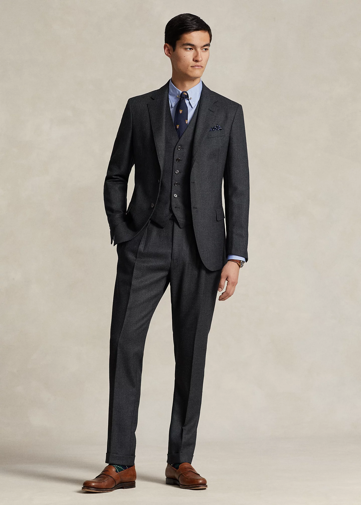 Polo Birdseye Wool  3-Piece Suit