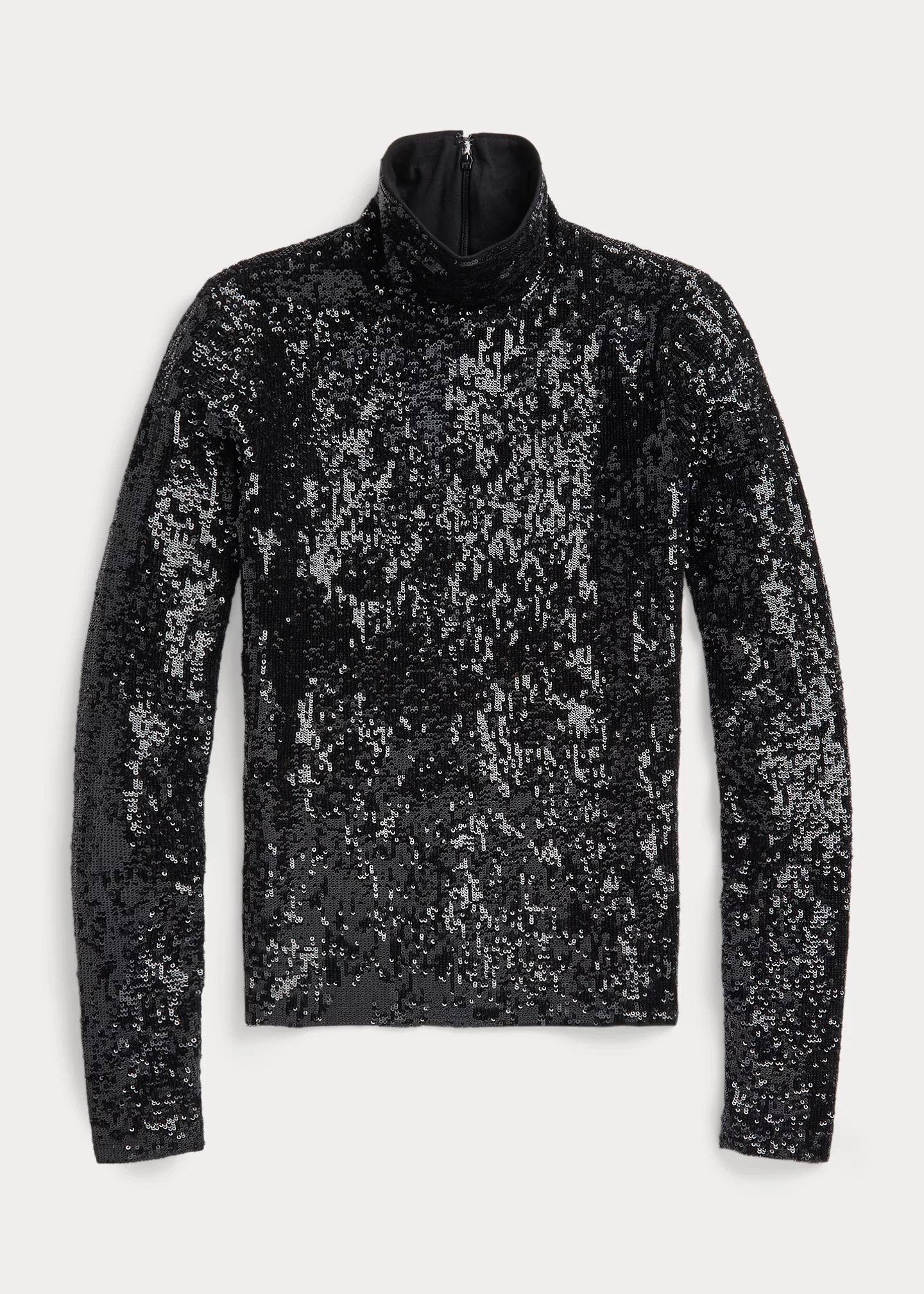 Sequined Jersey Turtleneck