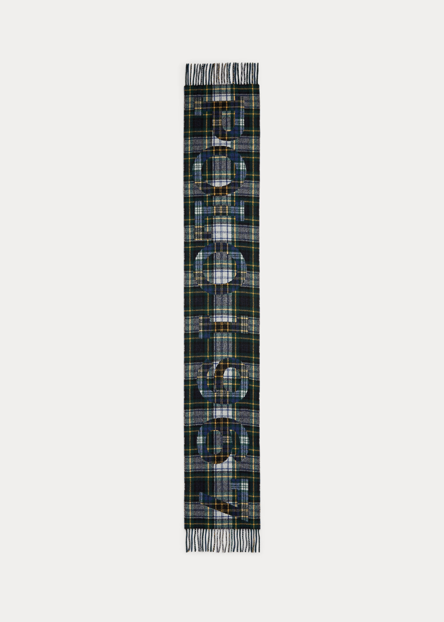 Logo Plaid Wool-Blend Scarf
