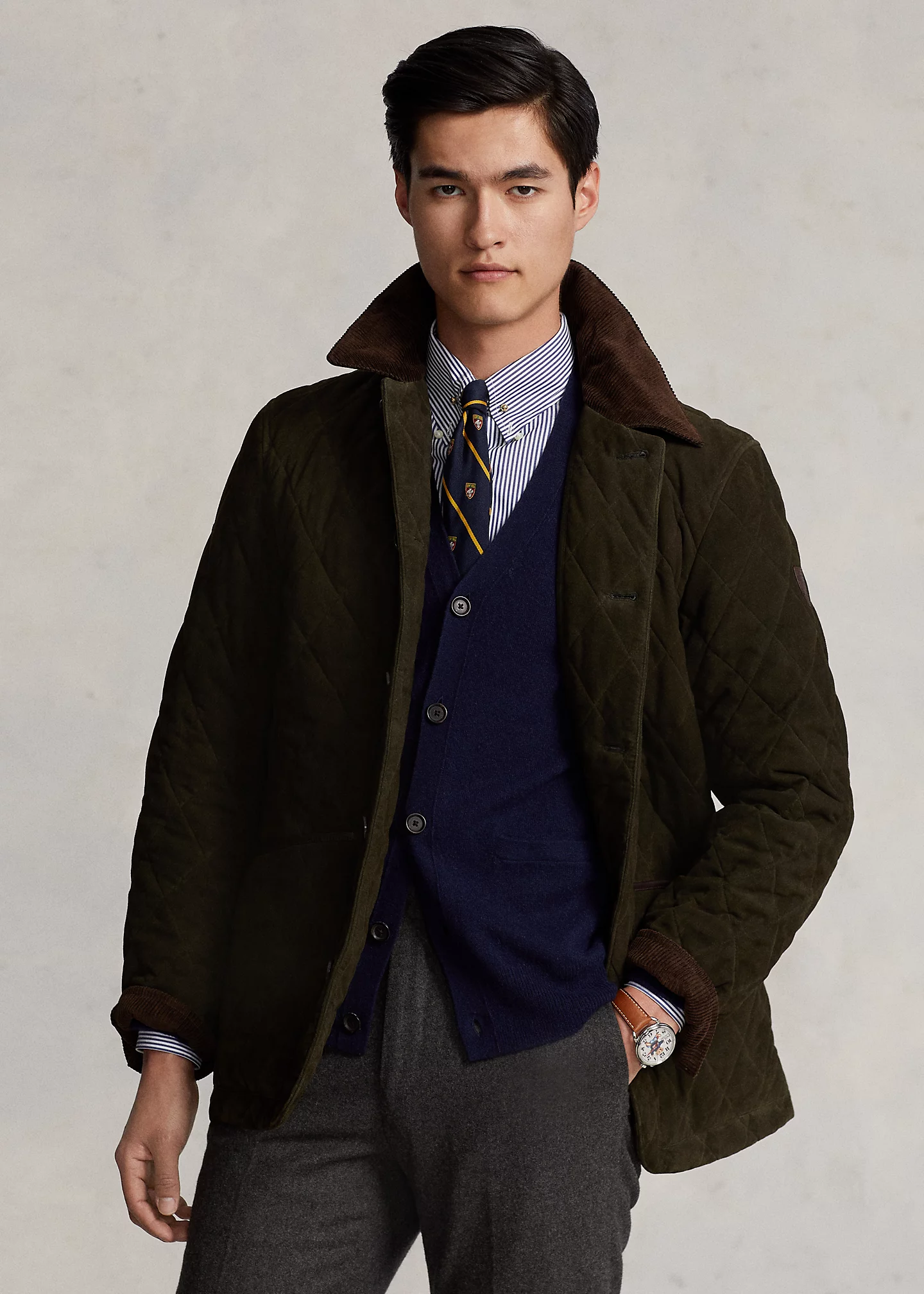 Quilted Suede Barn Coat