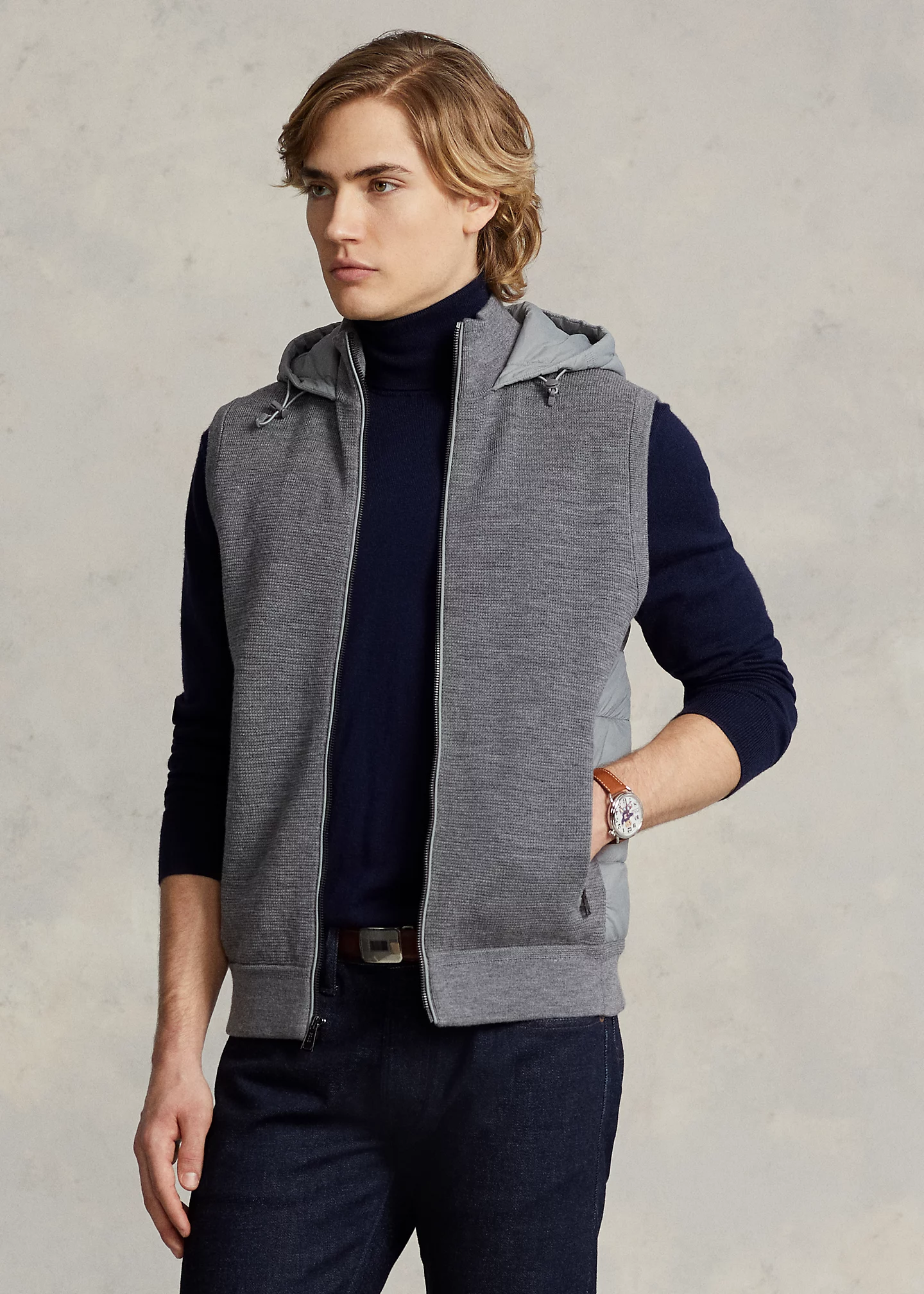 Hybrid Hooded Sweater Vest