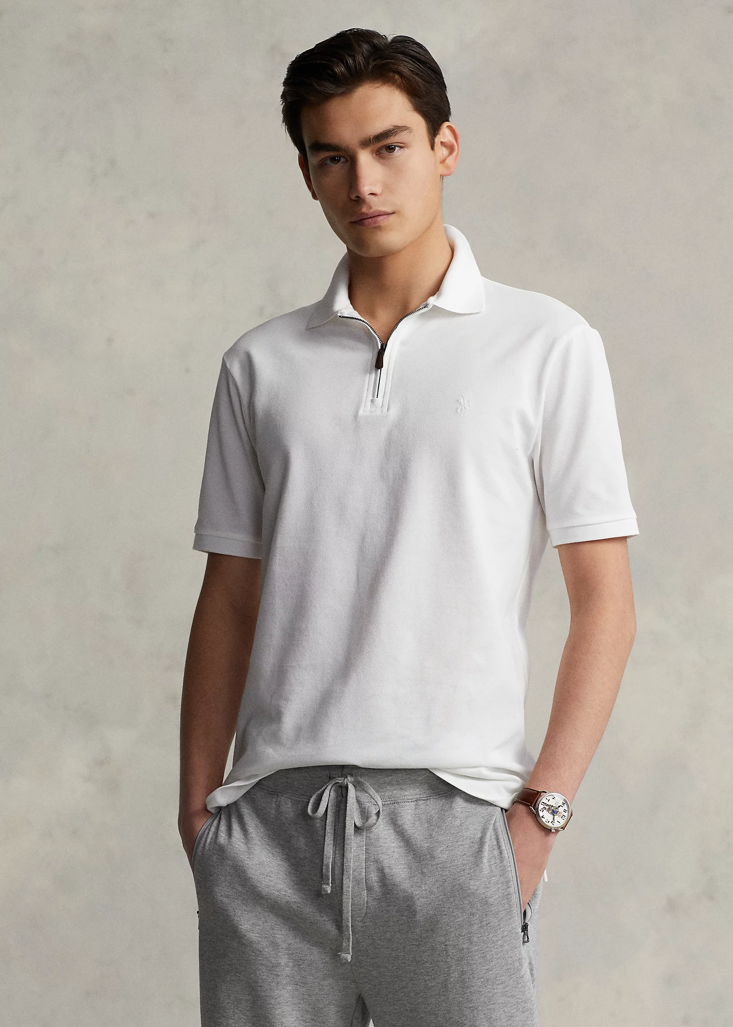 Custom Slim Fit Stretch Mesh Polo Shirt