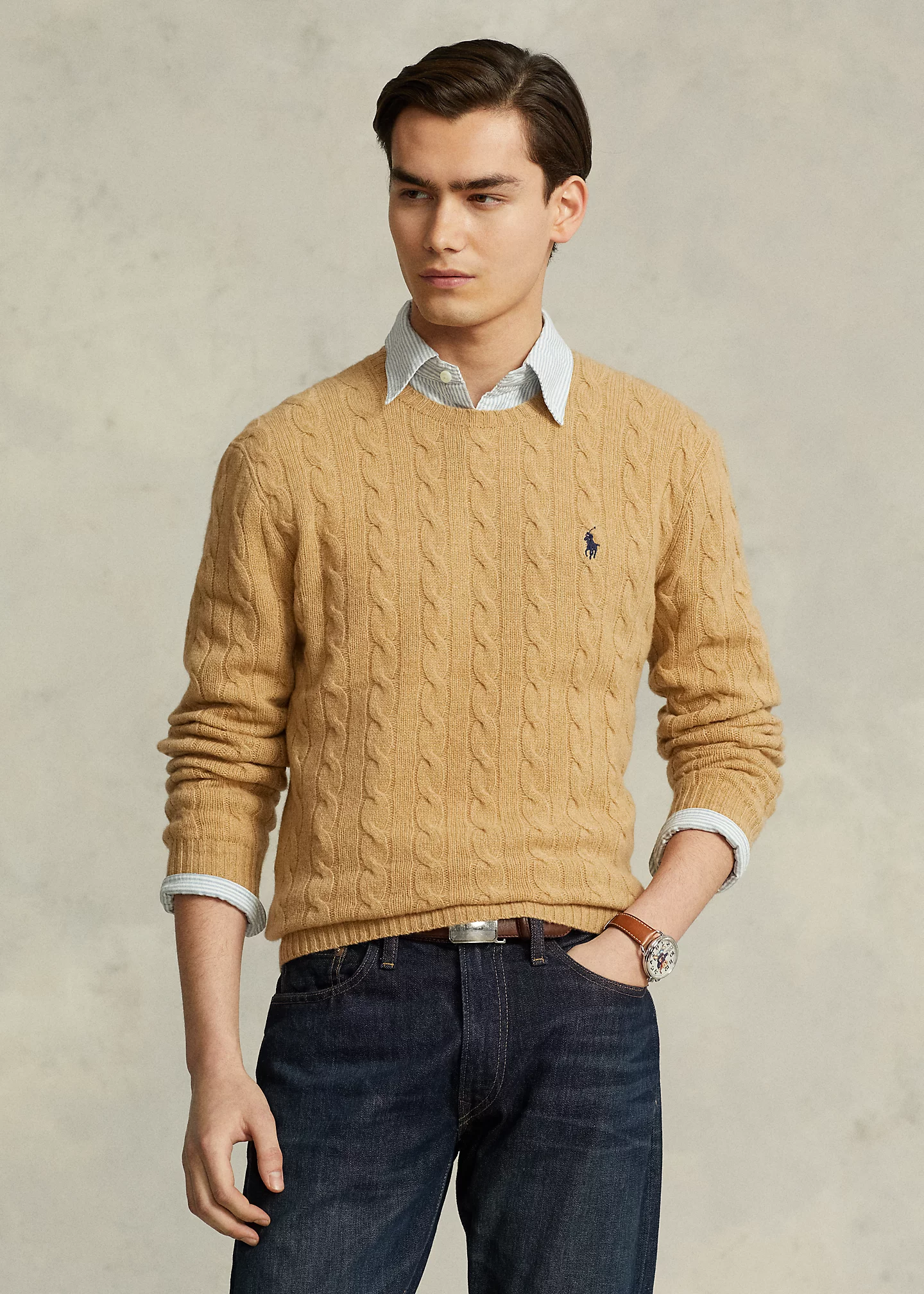 Cable-Knit Wool-Cashmere Sweater