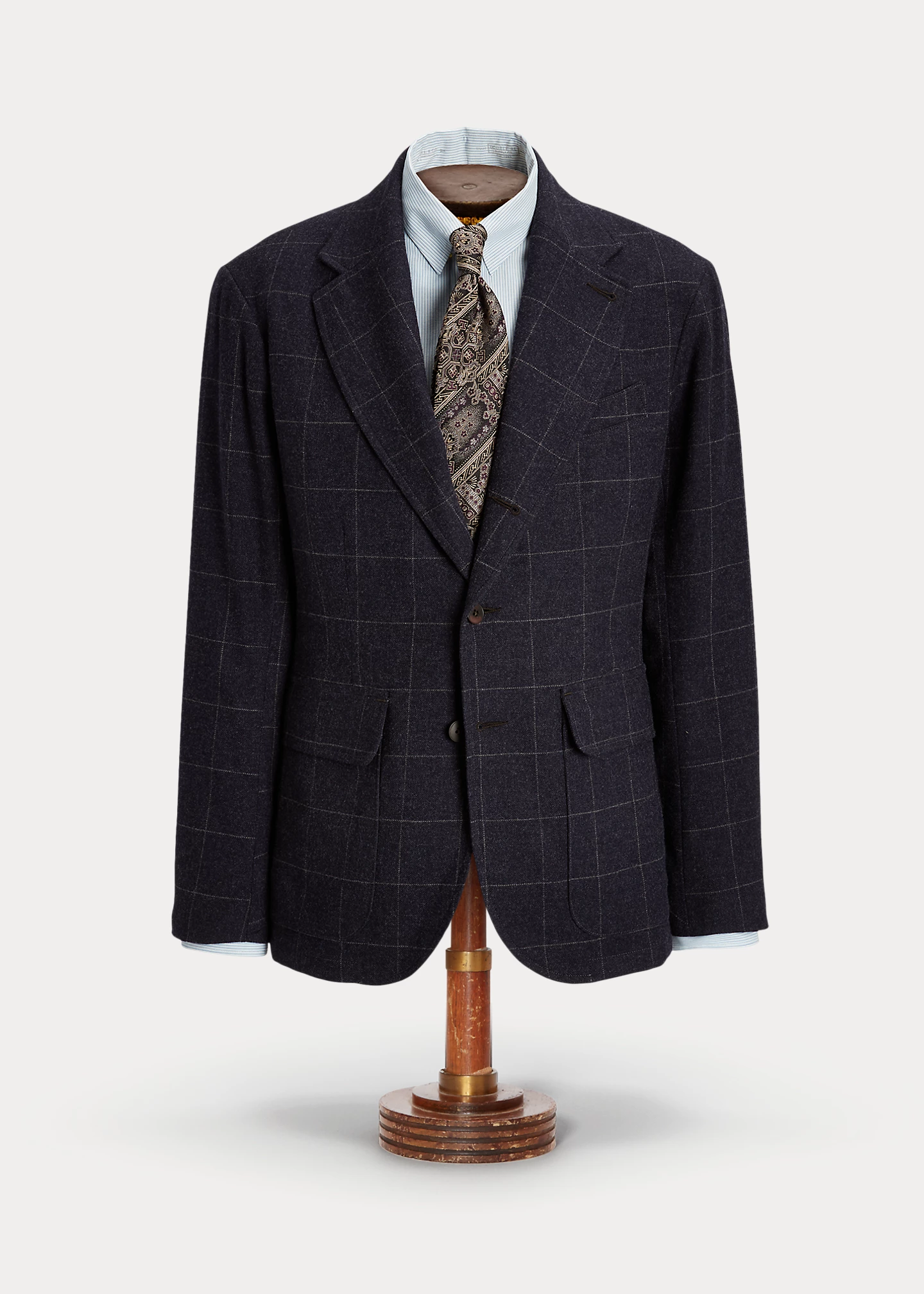 Unconstructed Windowpane Wool Sport Coat