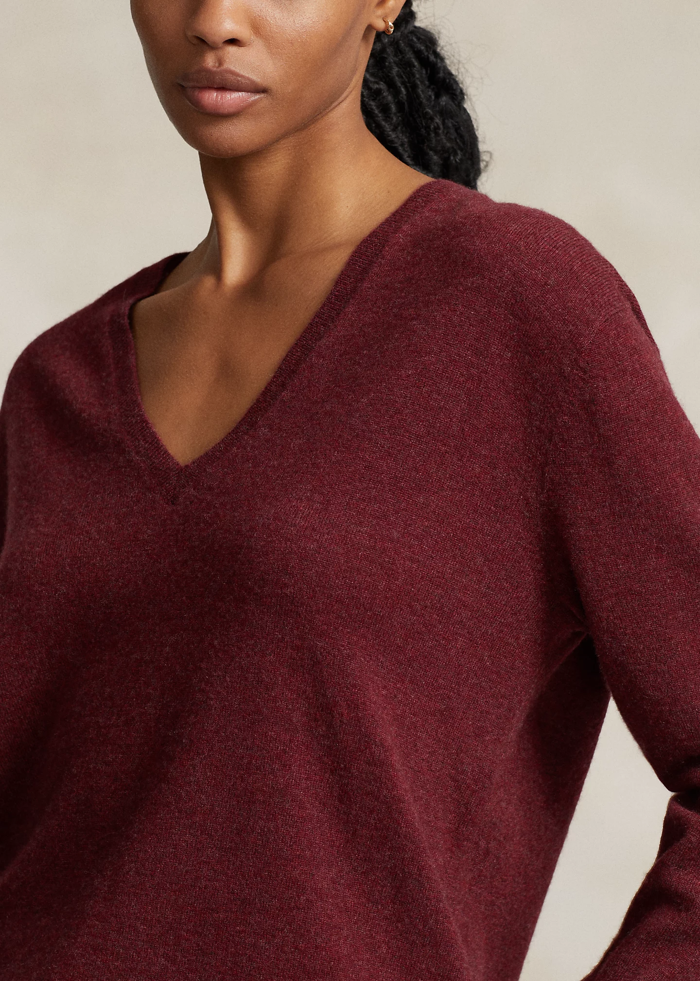 Relaxed Fit Cashmere V-Neck Sweater