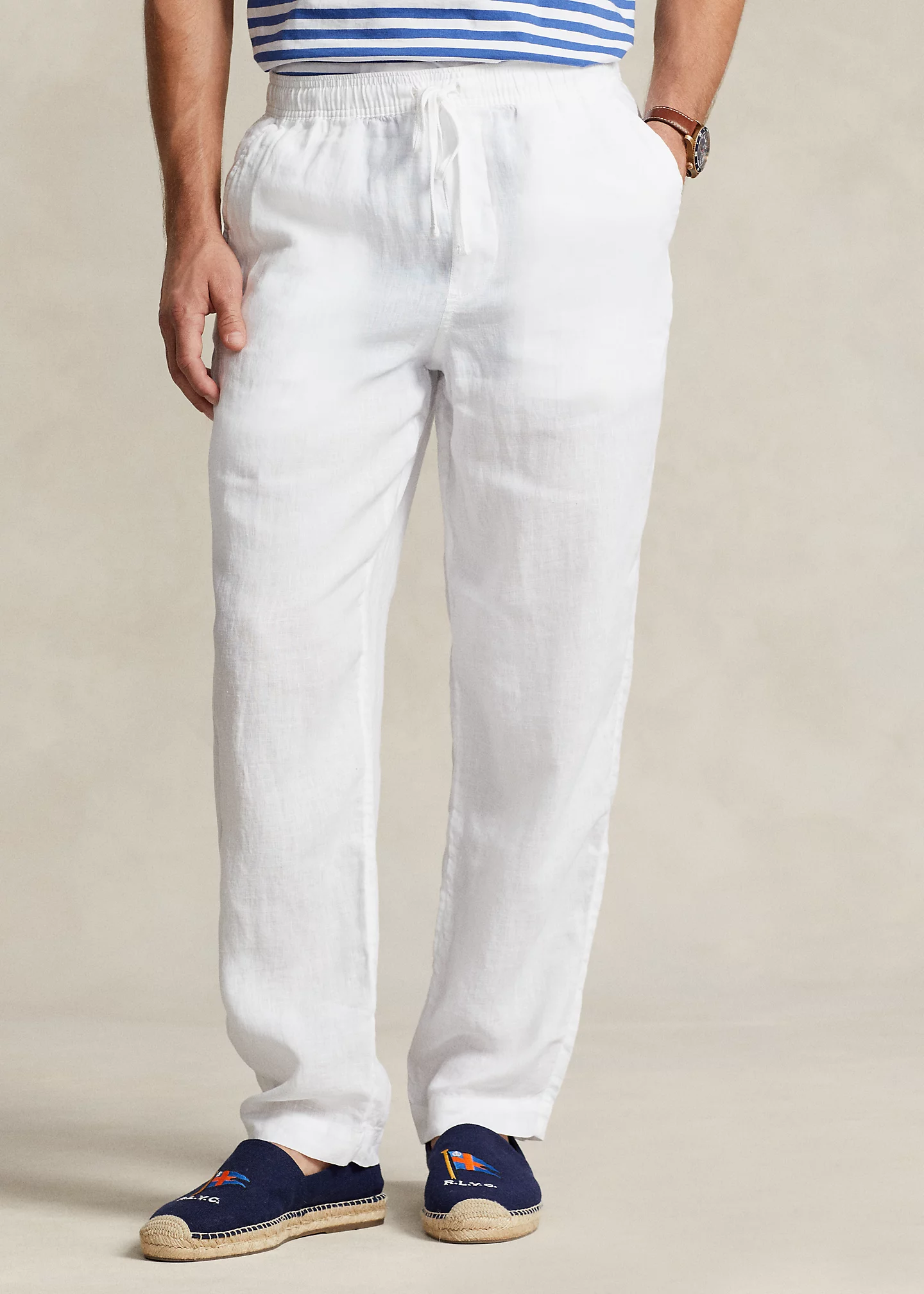 Relaxed Fit Linen Drawstring Pant