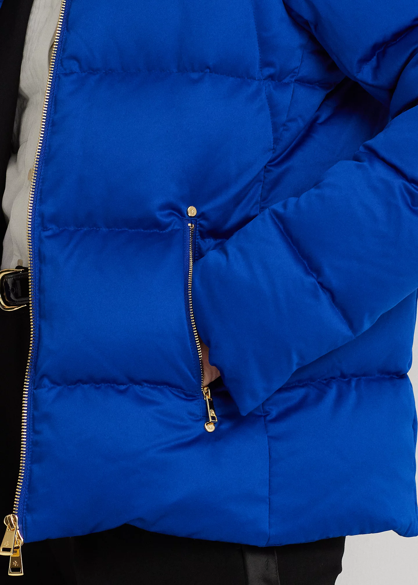 Water-Repellent Satin Down Coat