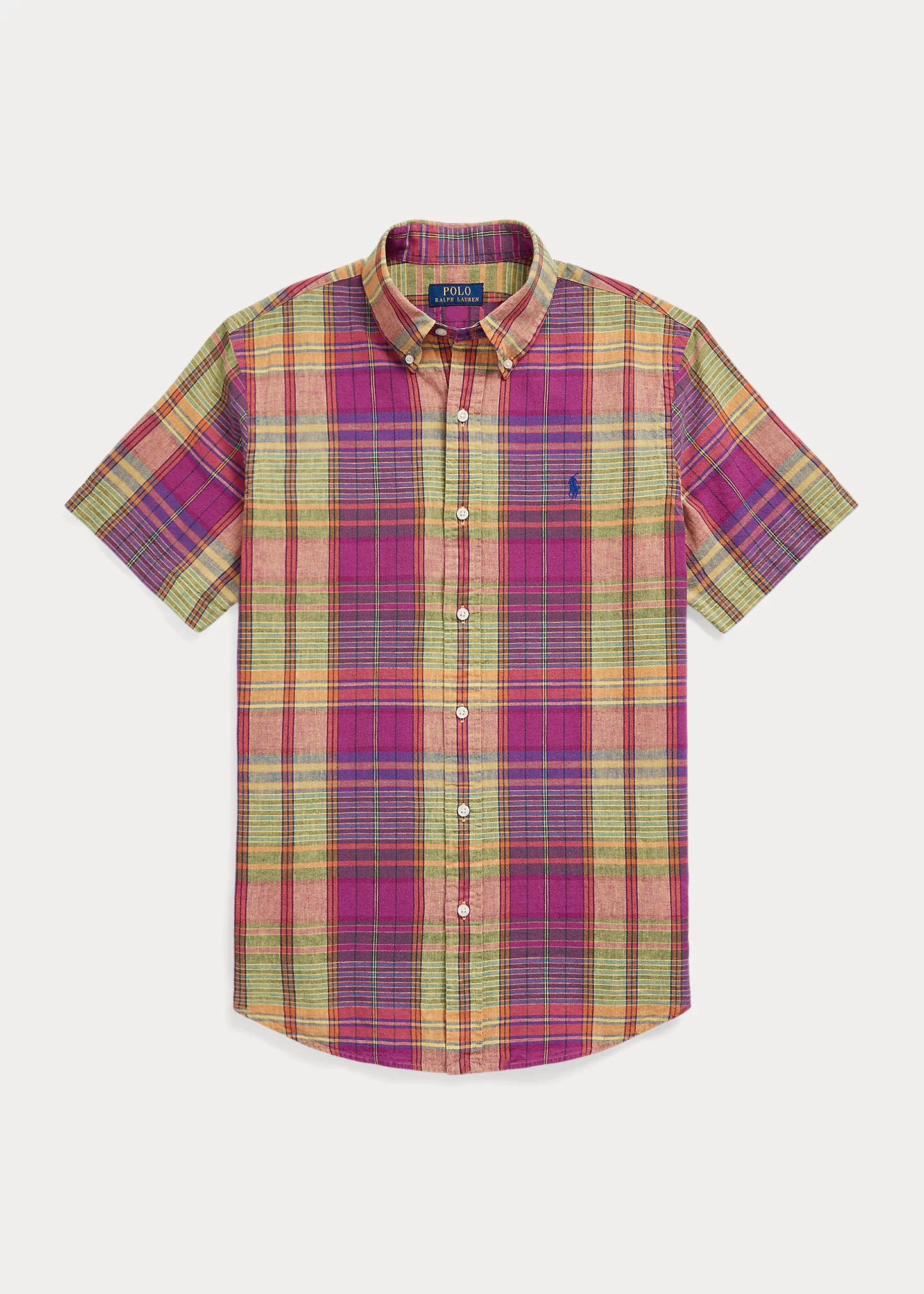 Classic Fit Plaid Linen-Cotton Shirt