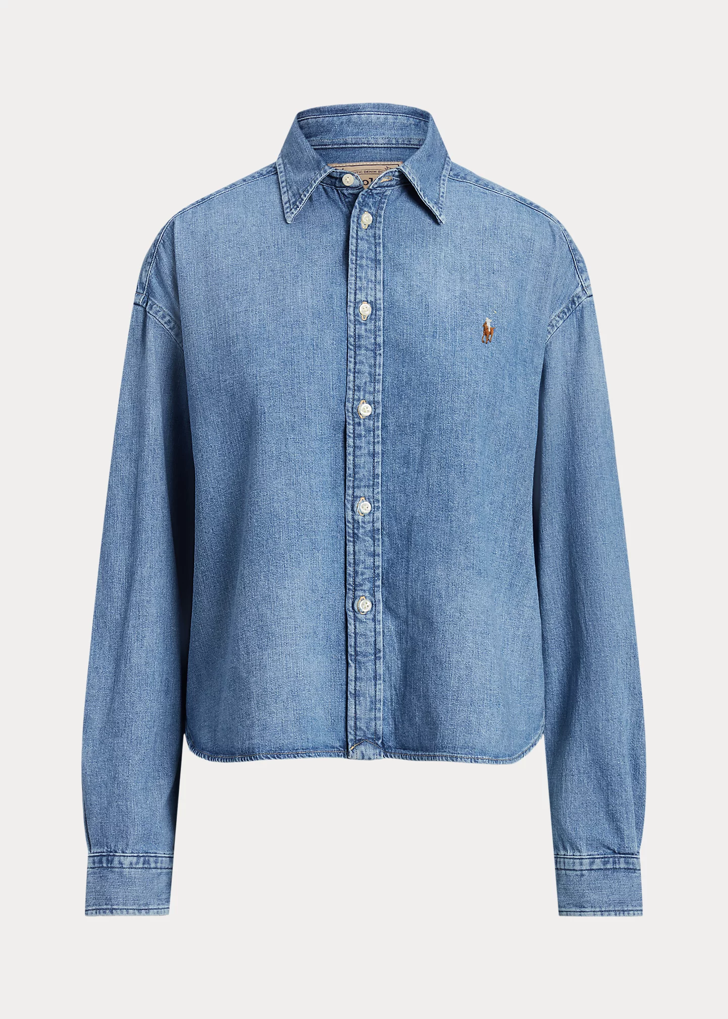 Wide Cropped Denim Shirt