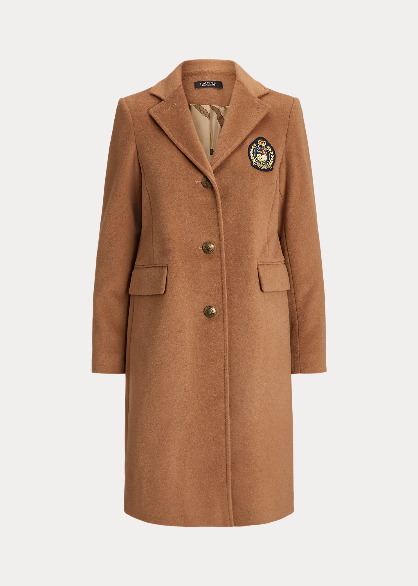Crest-Patch Wool-Blend Coat