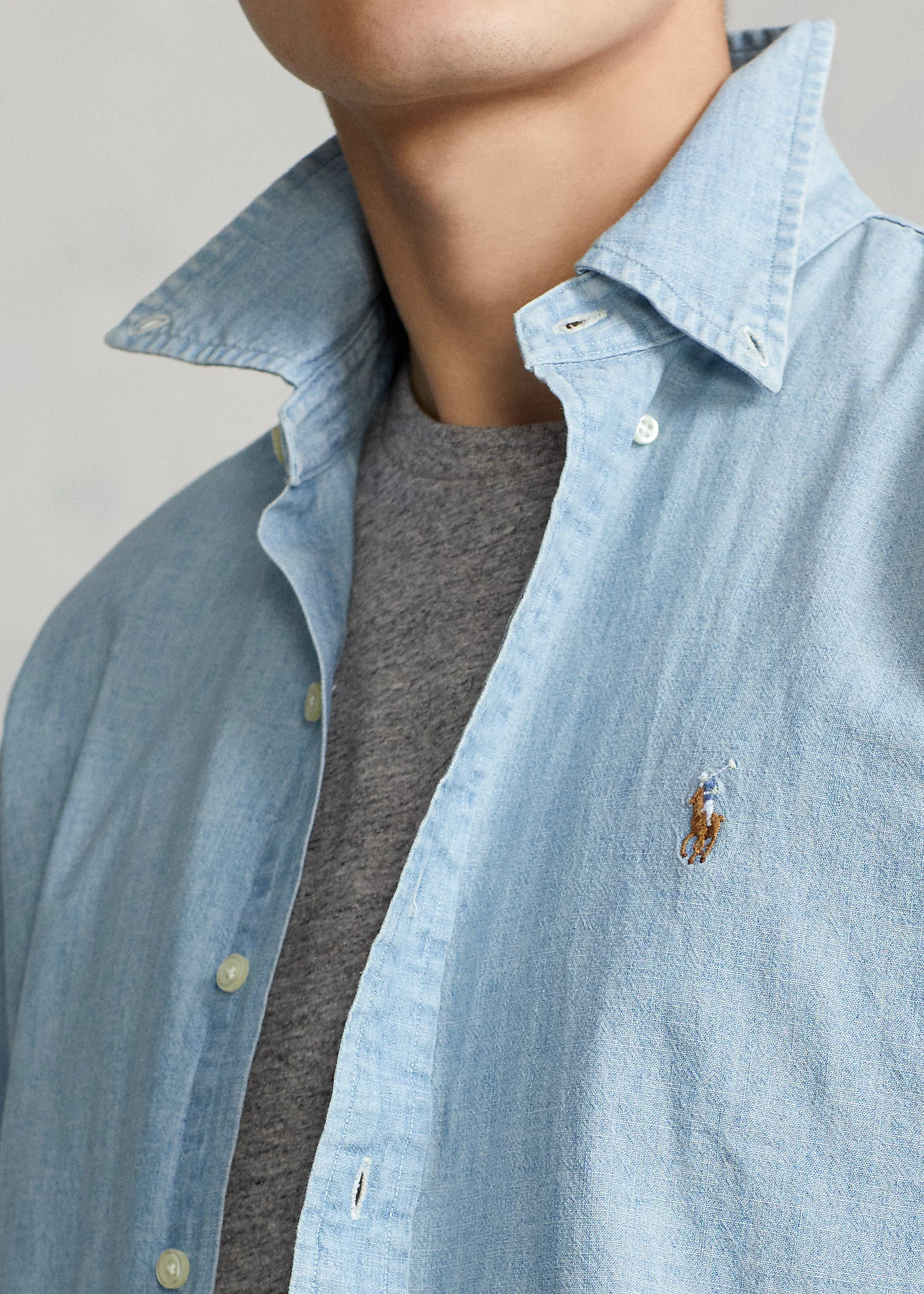 Classic Fit Indigo Chambray Shirt