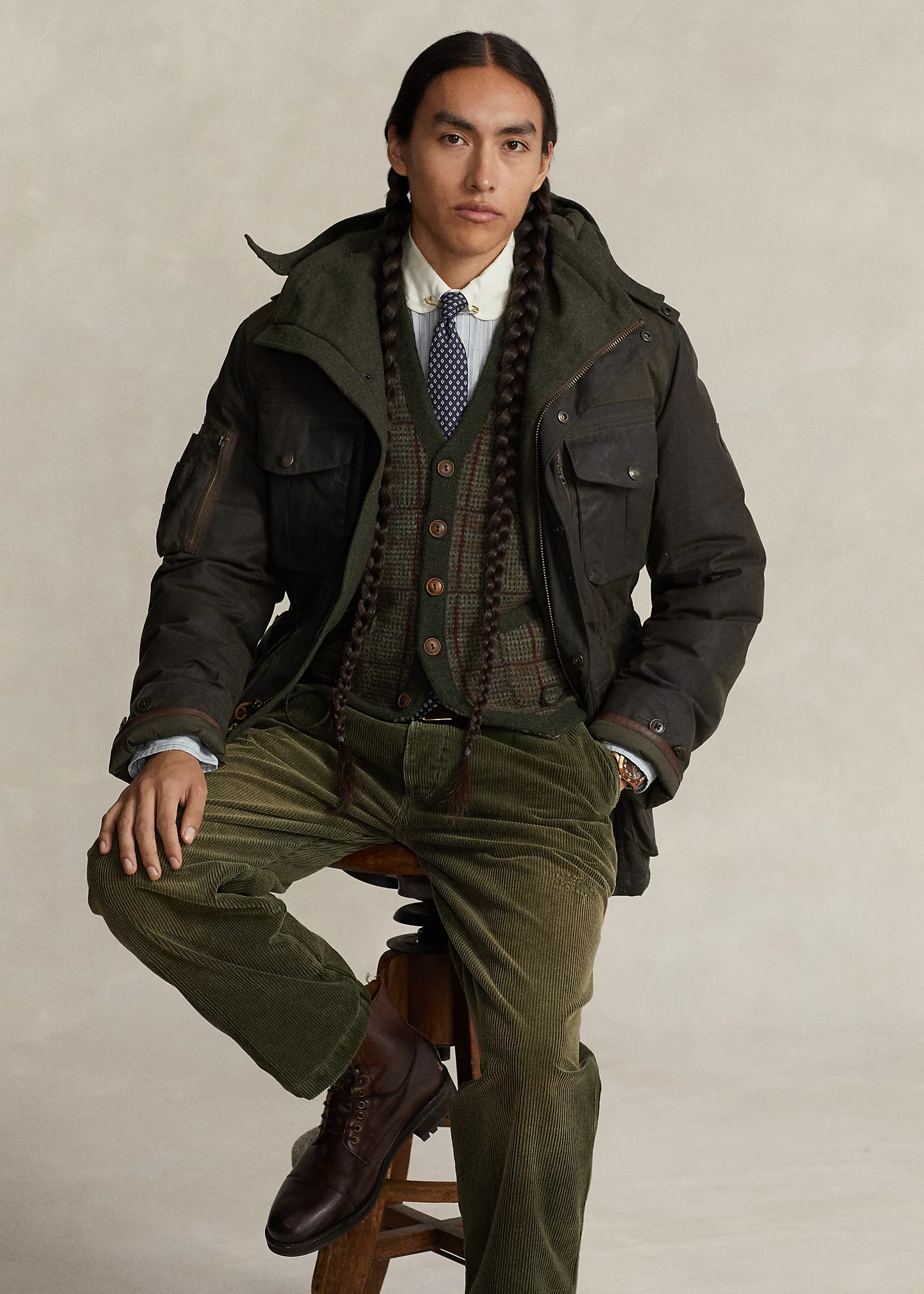 Windowpane Wool Sweater Vest