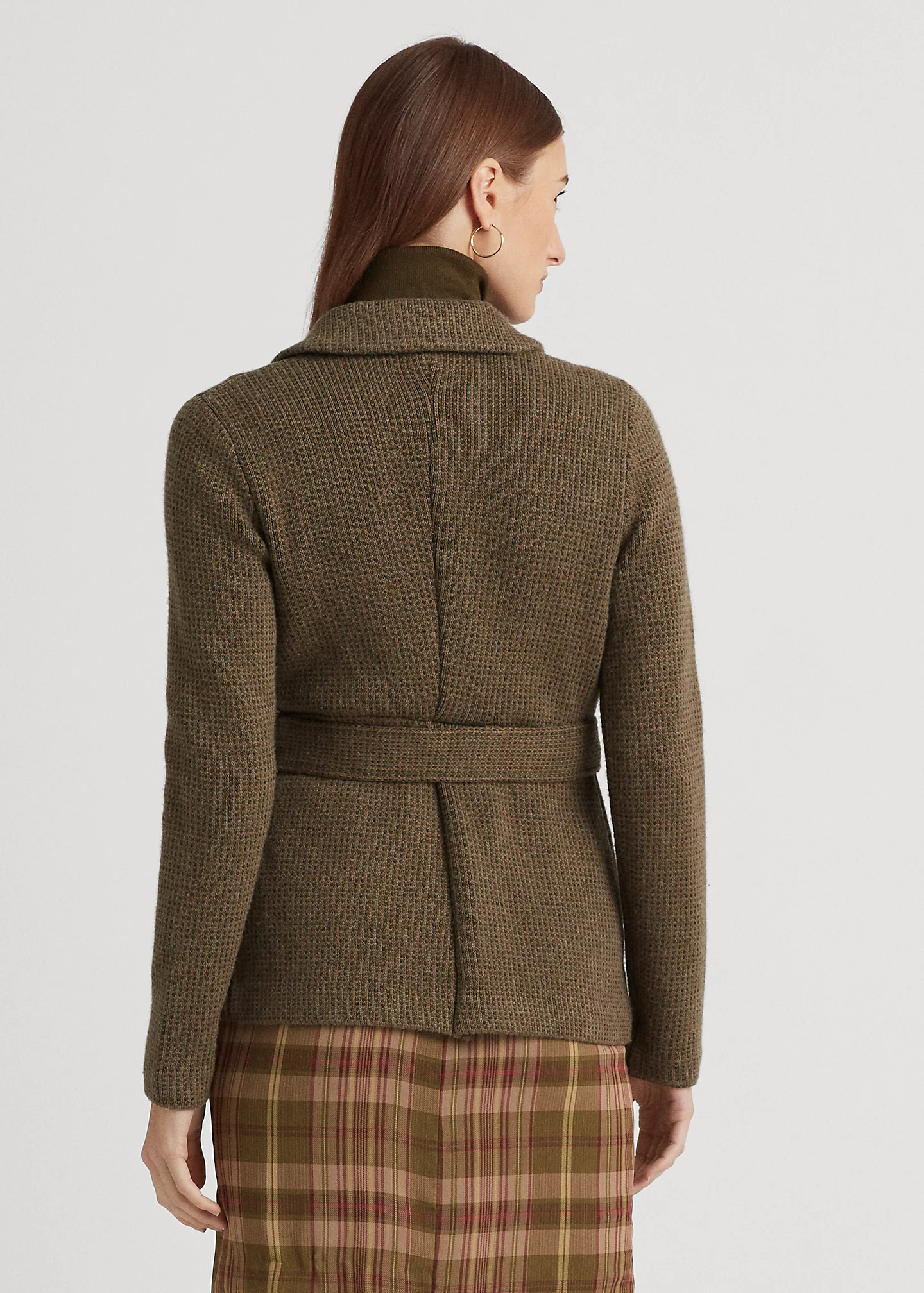 Belted Tweed Jacquard Blazer