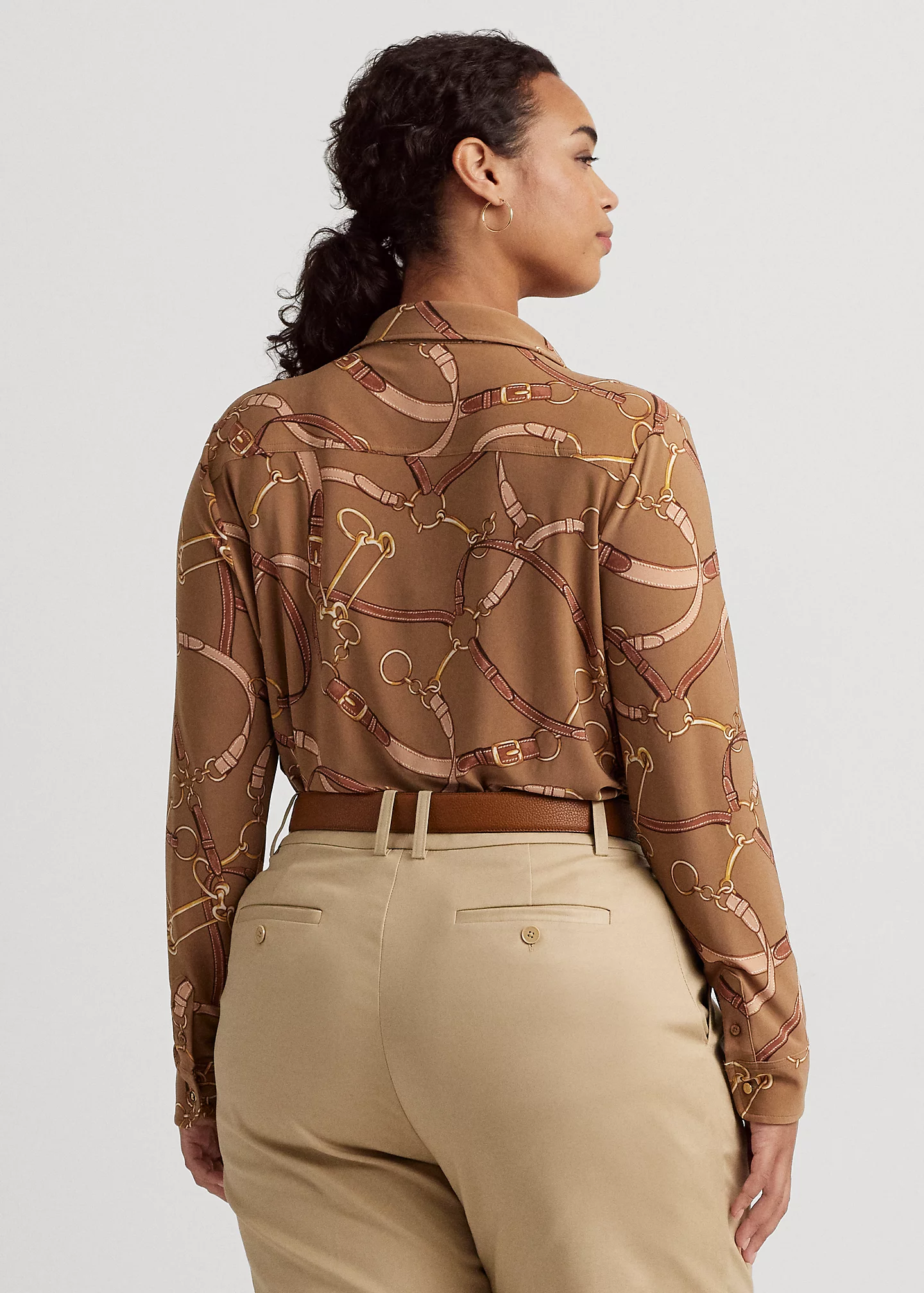 Belting-Print Stretch Jersey Shirt