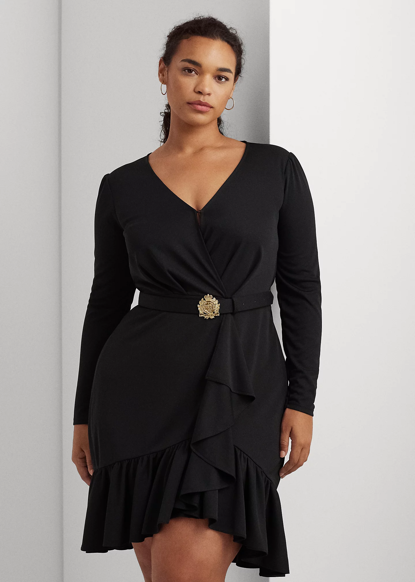 Belted Stretch Jersey Surplice Dress