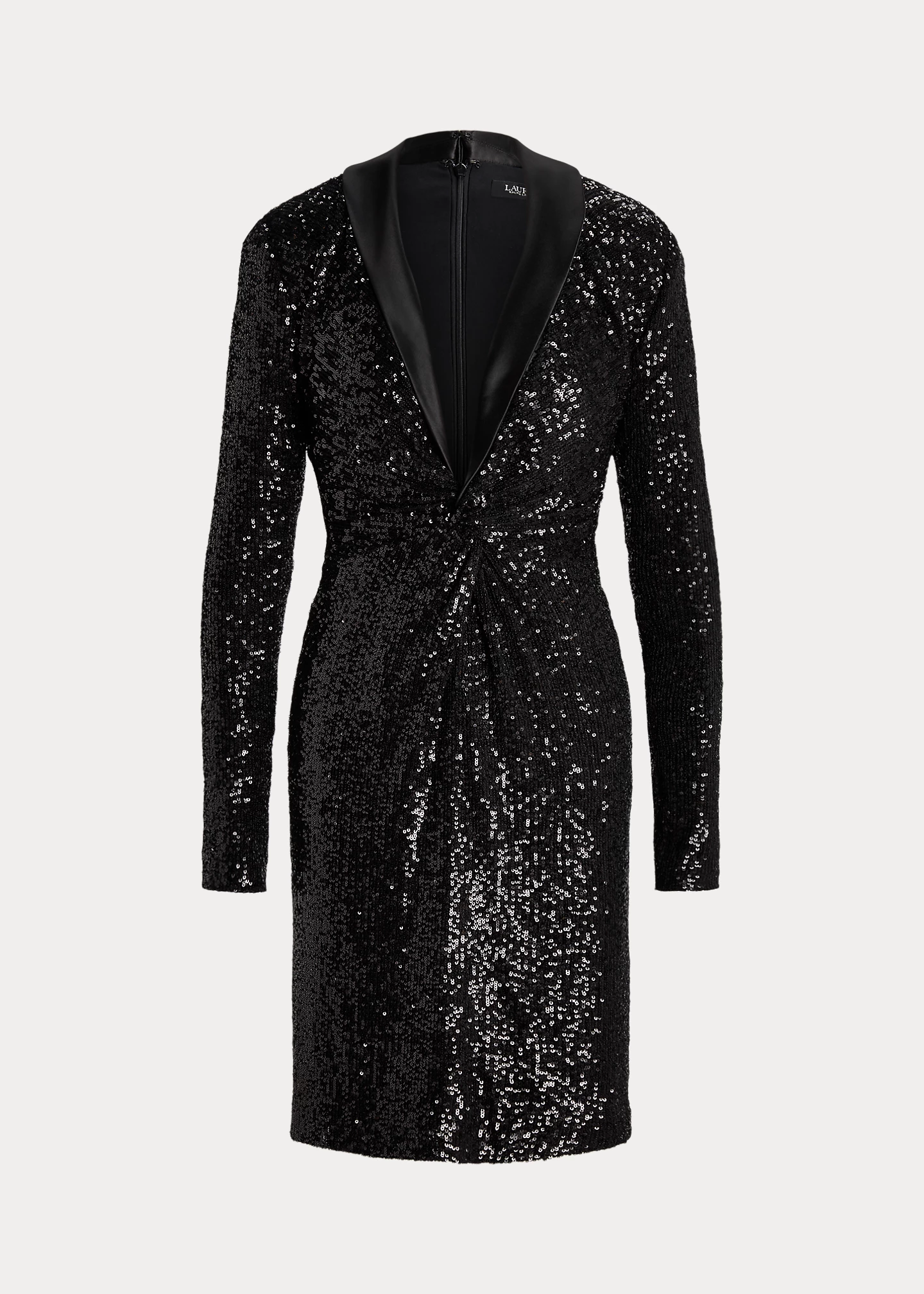 Twist-Front Sequined Cocktail Dress