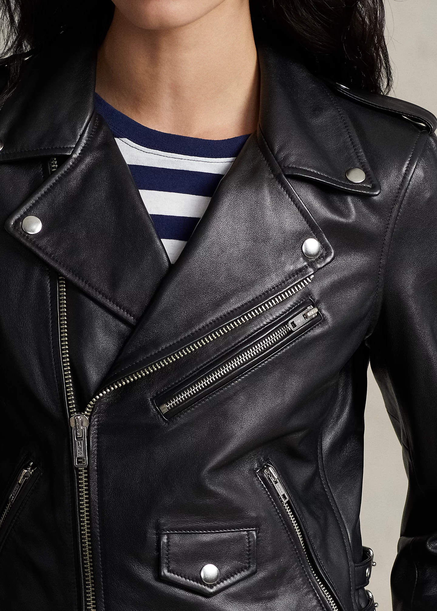Sheepskin Leather Moto Jacket