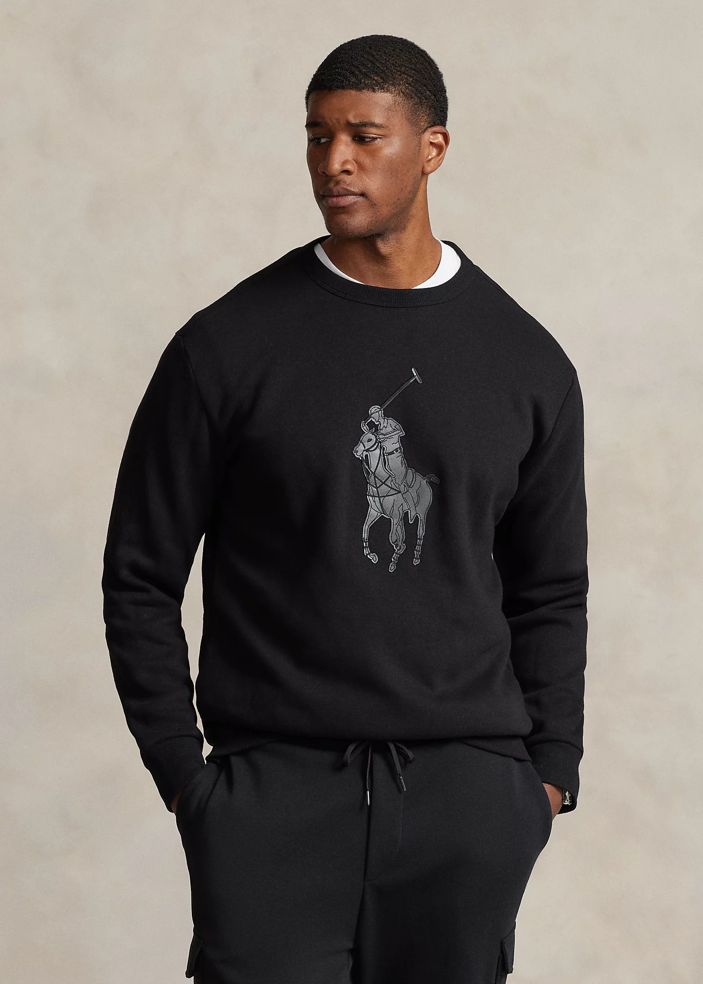 Leather-Pony Fleece Sweatshirt