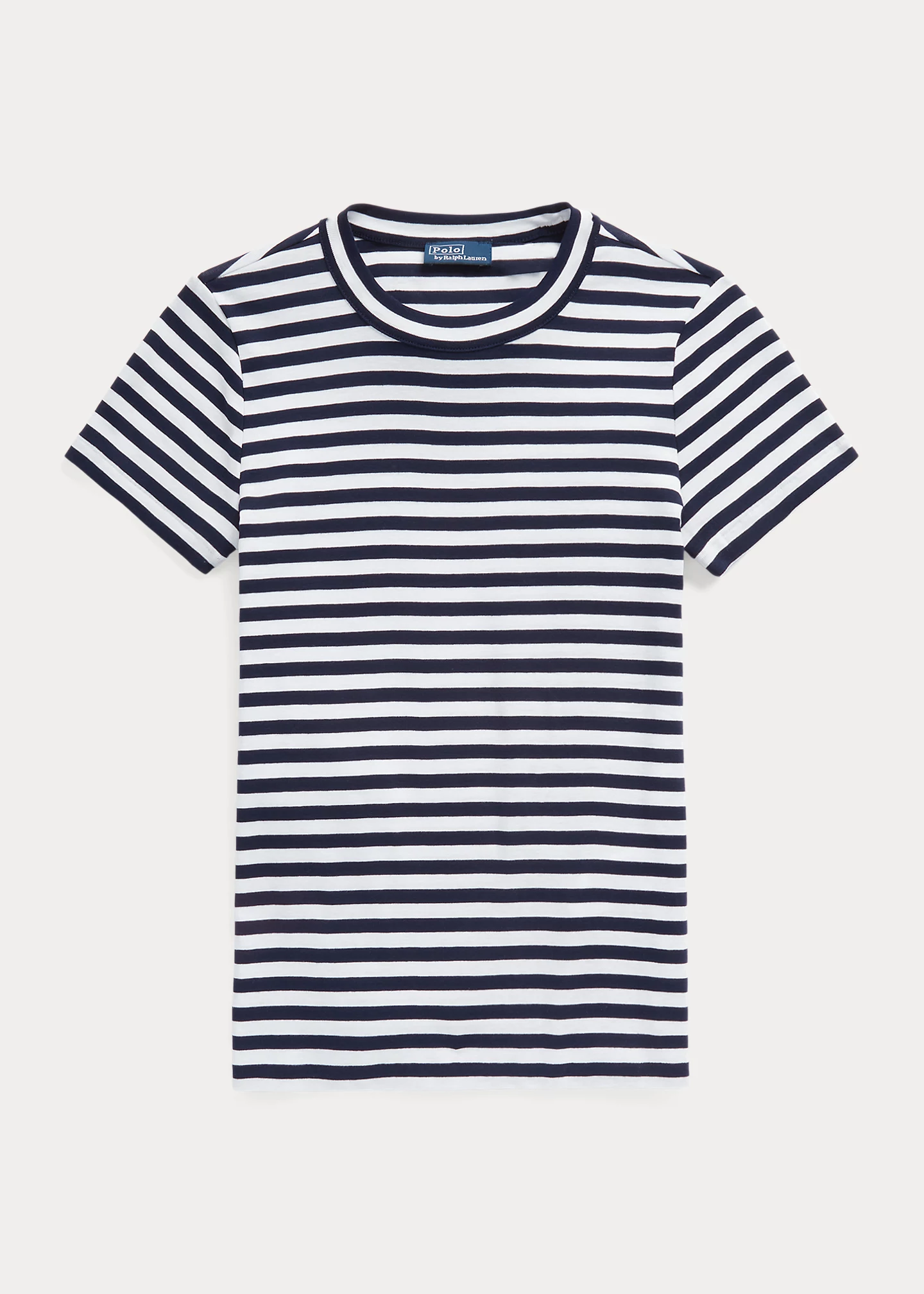 Striped Ribbed Cotton Crewneck Tee