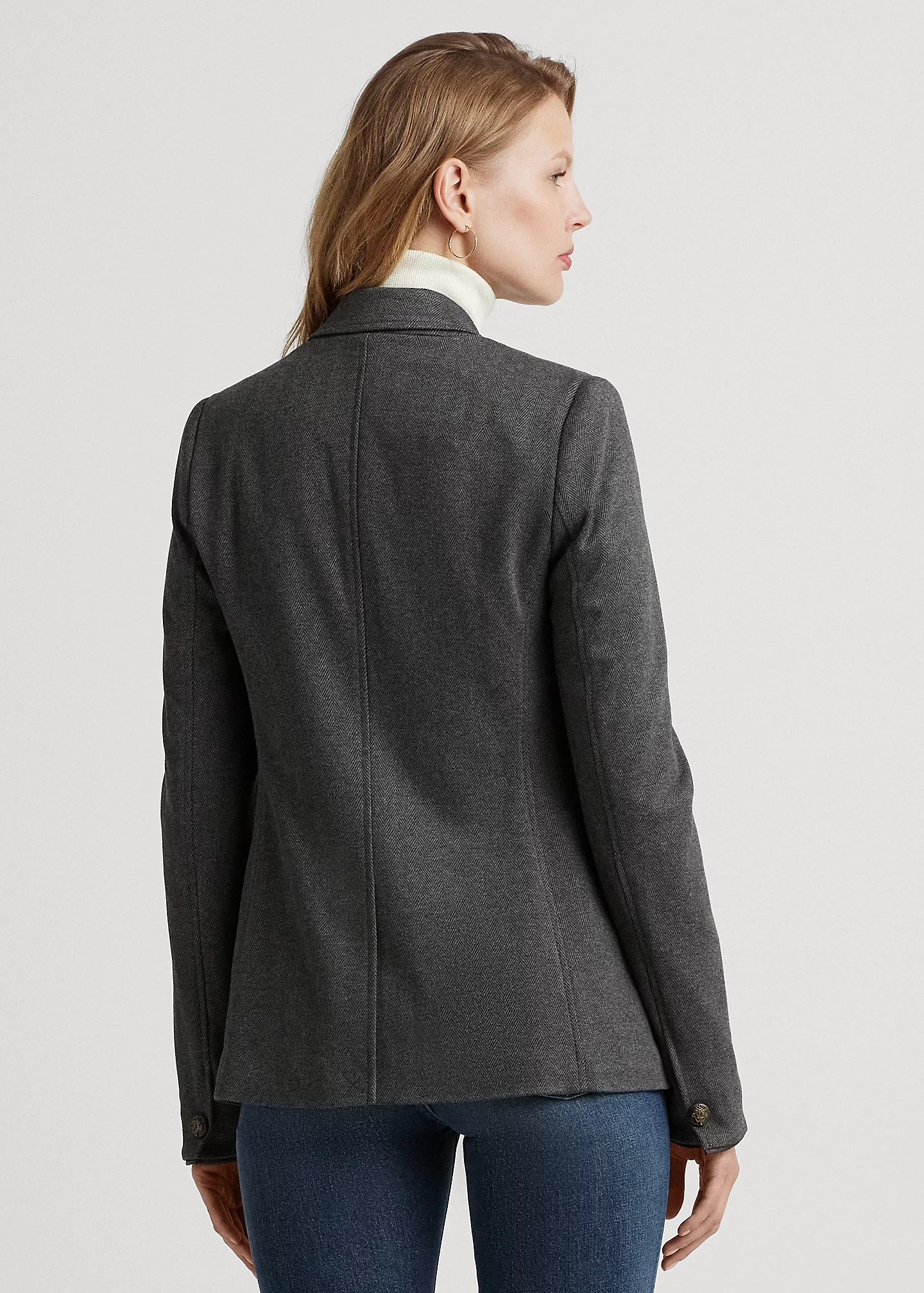 Herringbone Jacquard-Knit Blazer