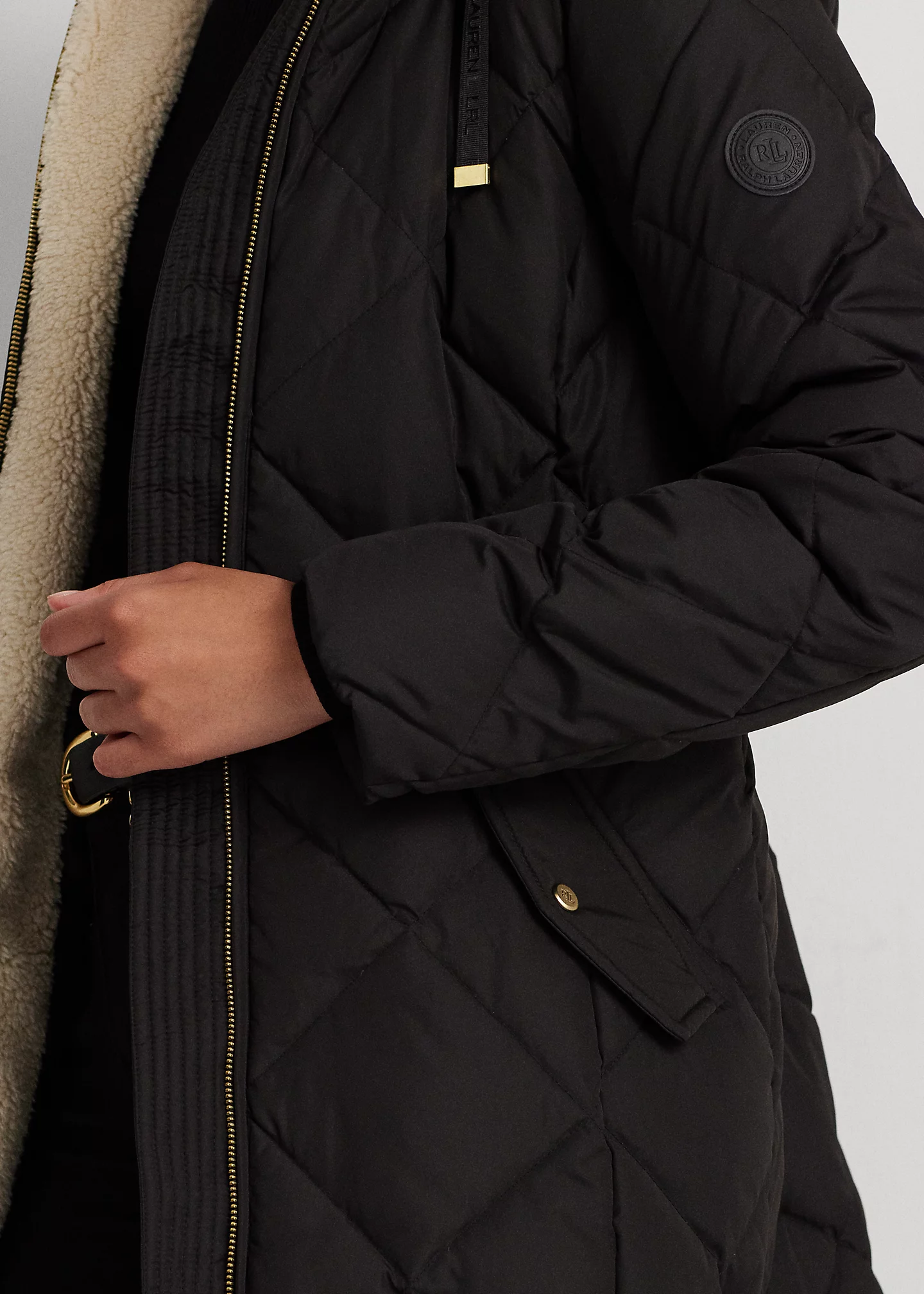 Faux-Fur-Trim Hooded Down Coat