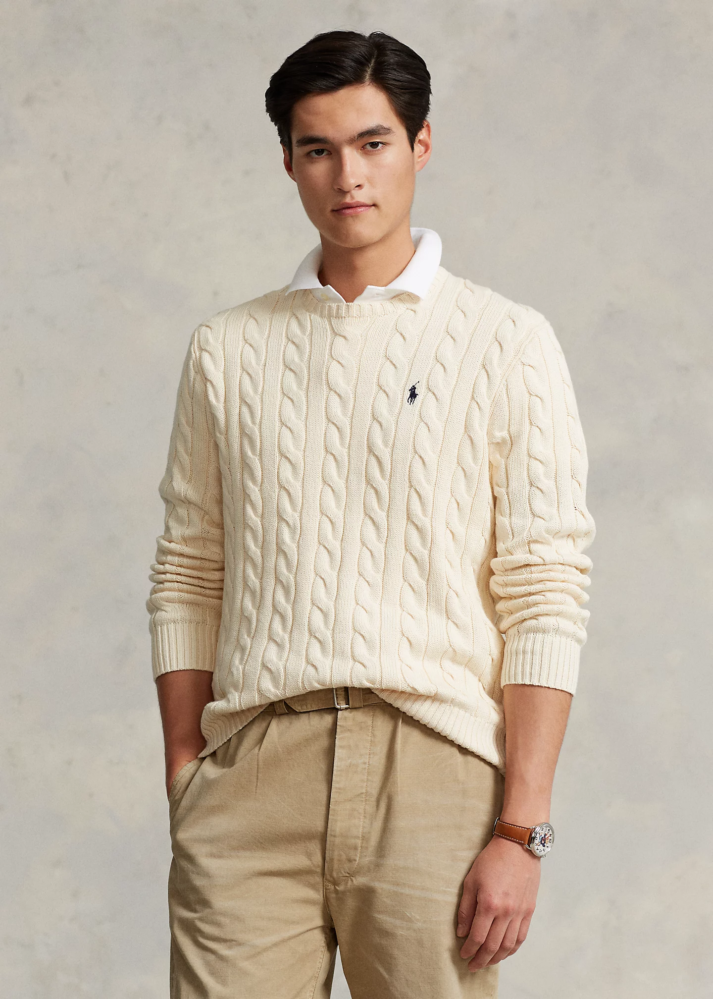 Cable-Knit Cotton Sweater