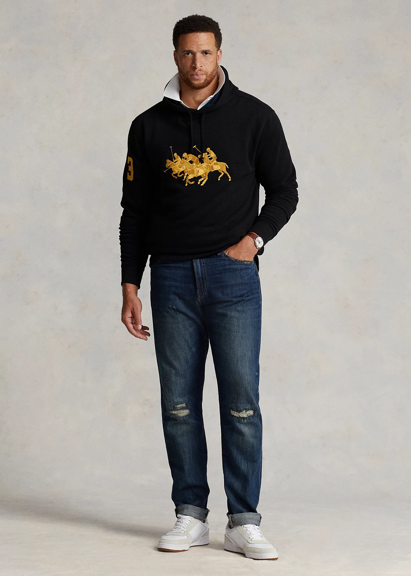 Triple-Pony Fleece Hoodie