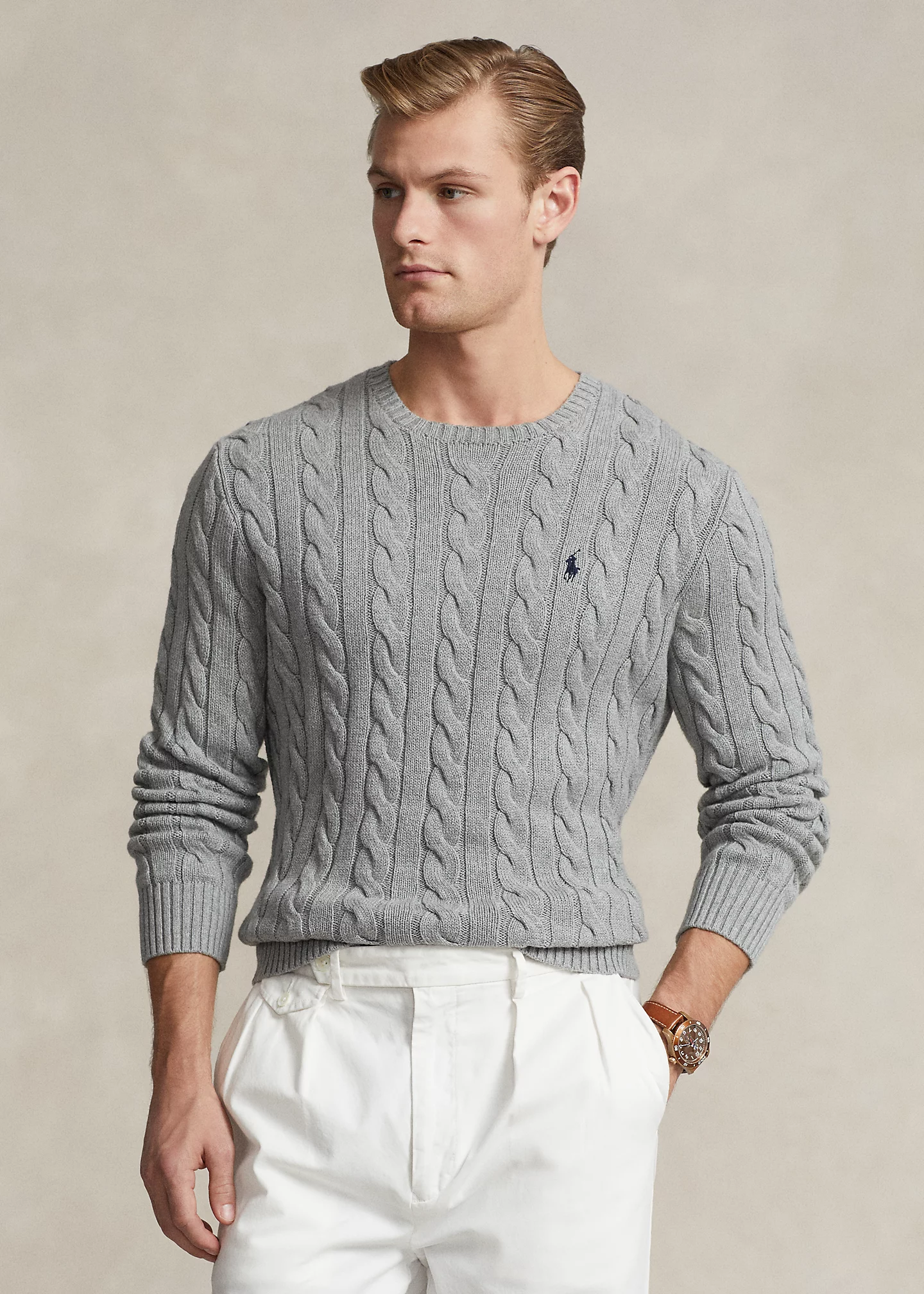 Cable-Knit Cotton Sweater