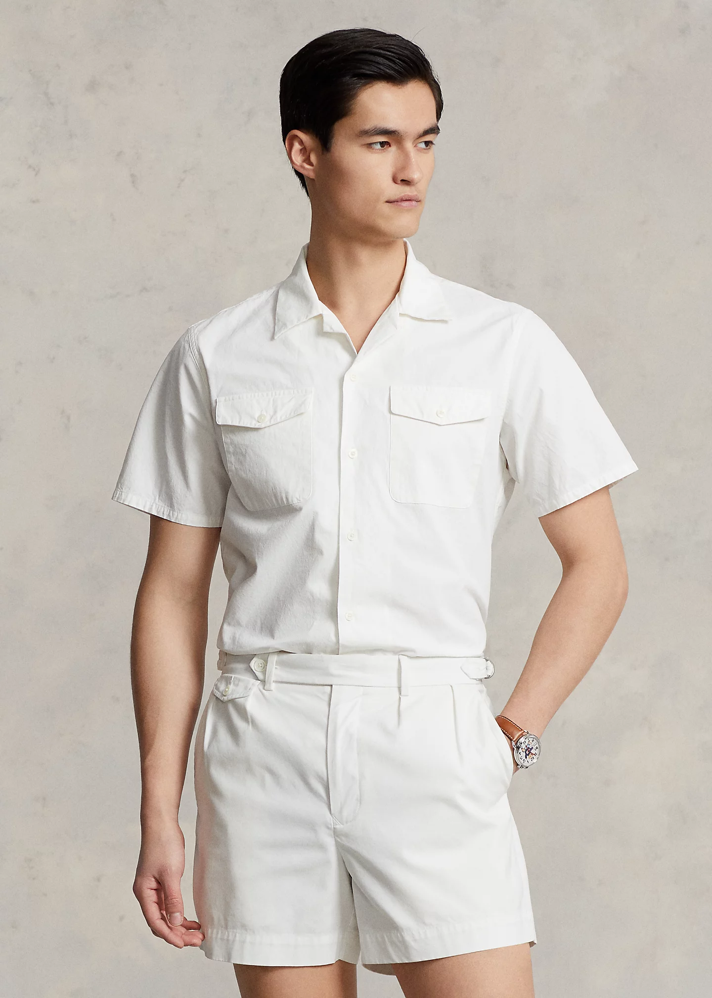 Classic Fit Cotton-Linen Camp Shirt