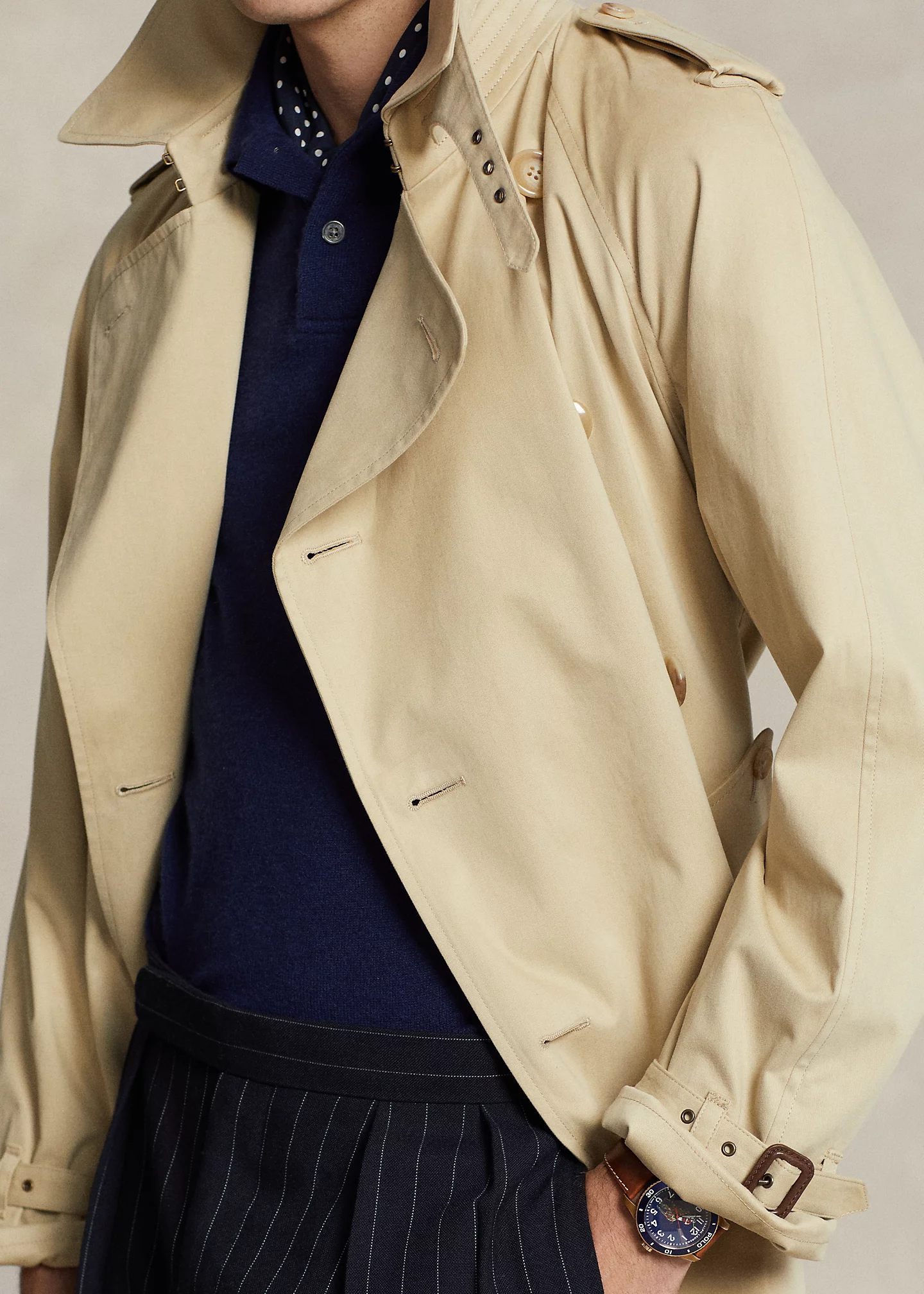 Lightweight Cotton-Blend Trench Coat