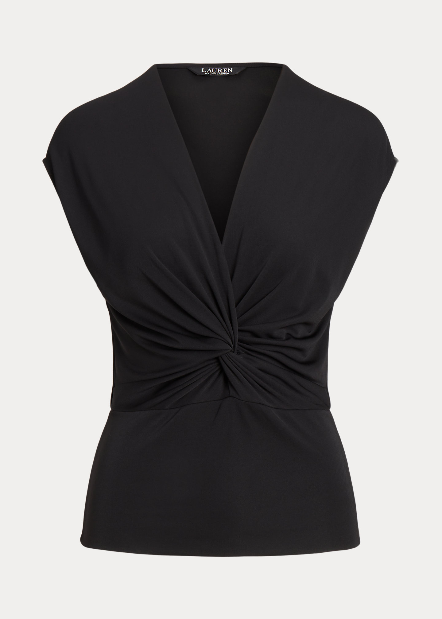 Twist-Front Jersey Cap-Sleeve Tee