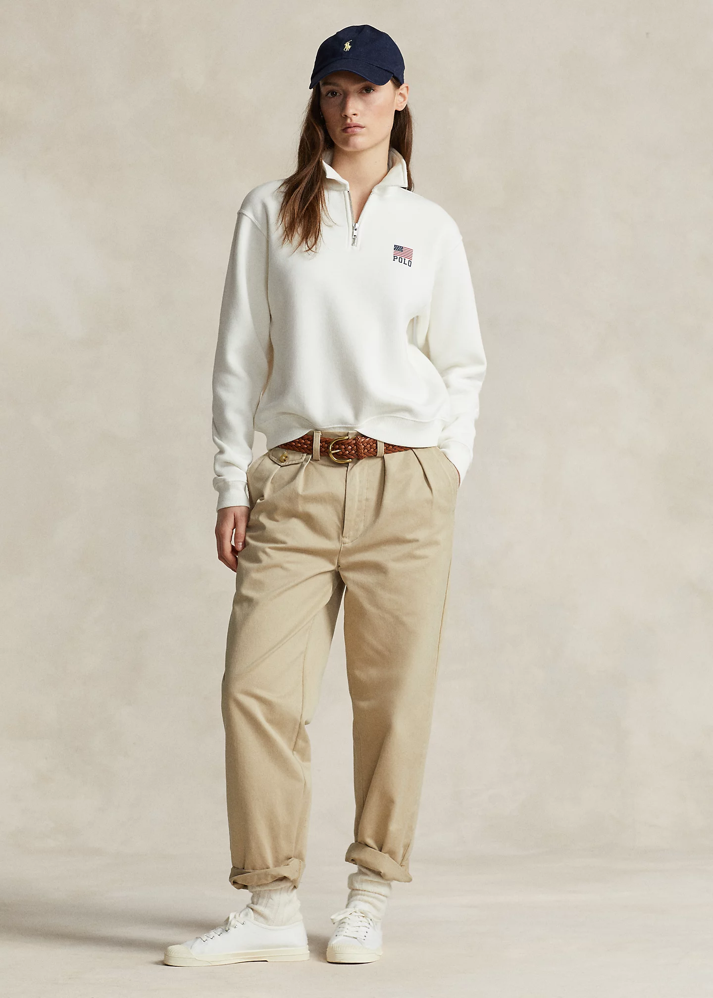 Flag & Logo Fleece Quarter-Zip Pullover