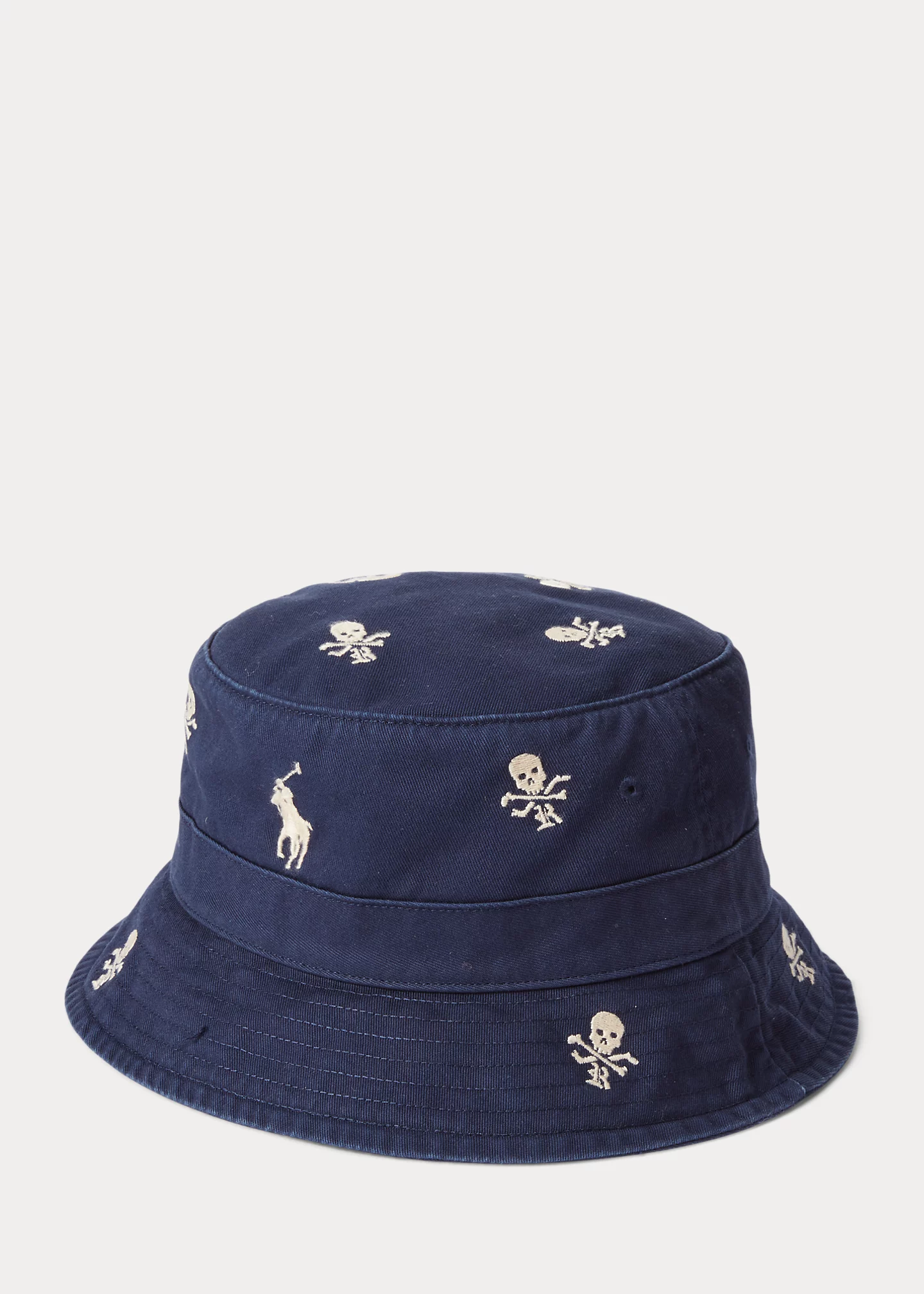 Skull-and-Bones Twill Bucket Hat
