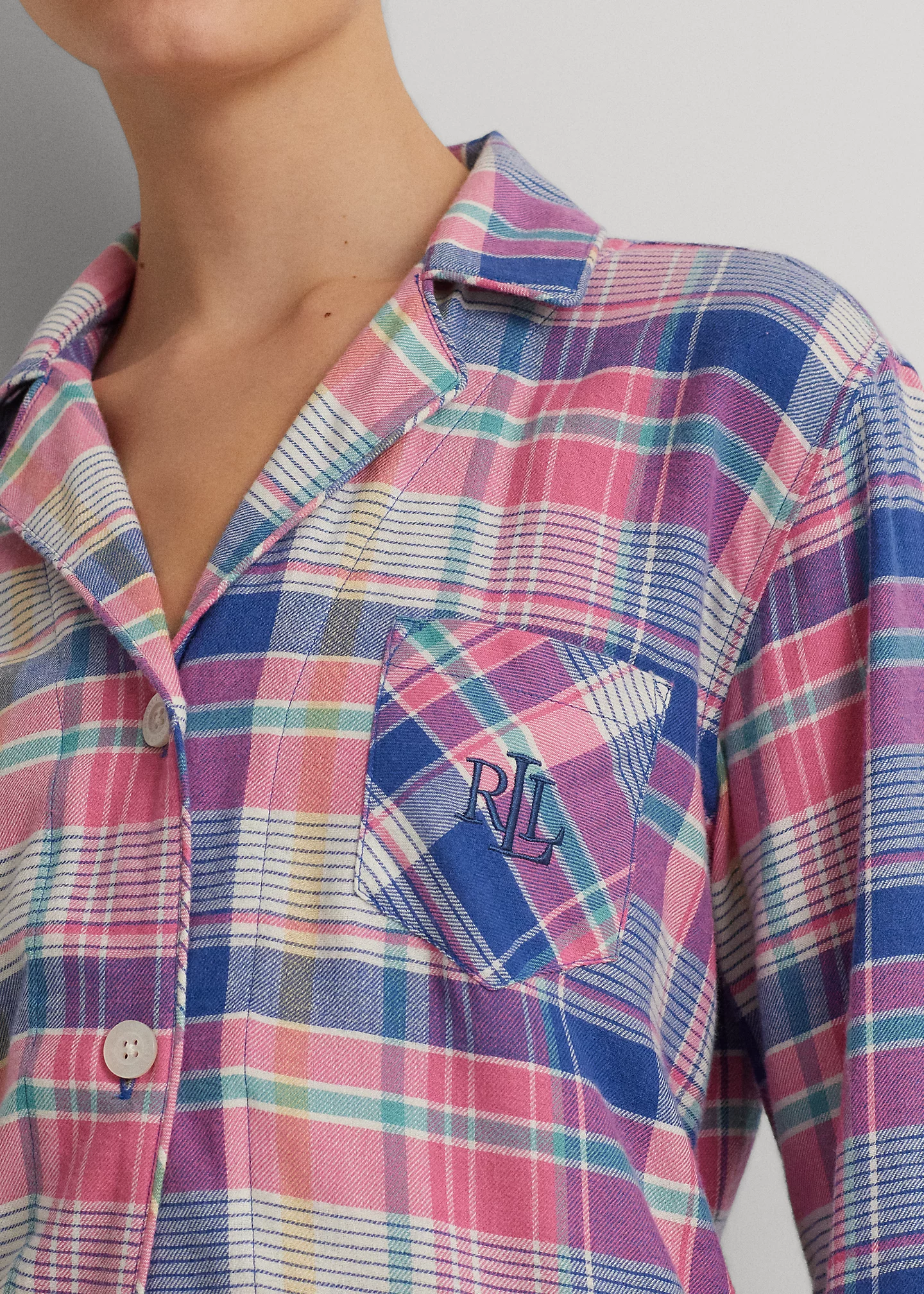 Checked Plaid Brushed Twill Sleep Set