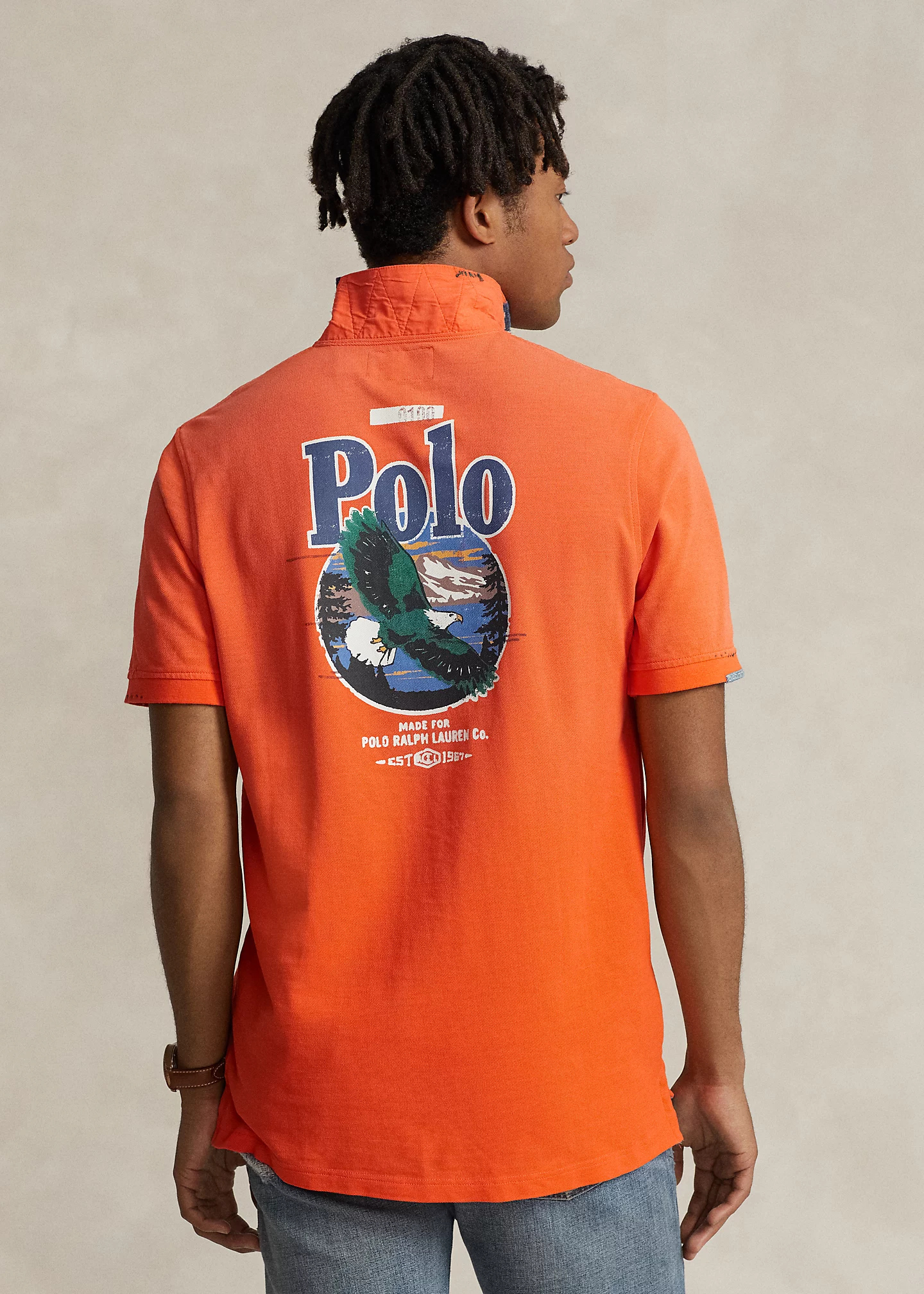 Classic Fit Mesh Graphic Polo Shirt