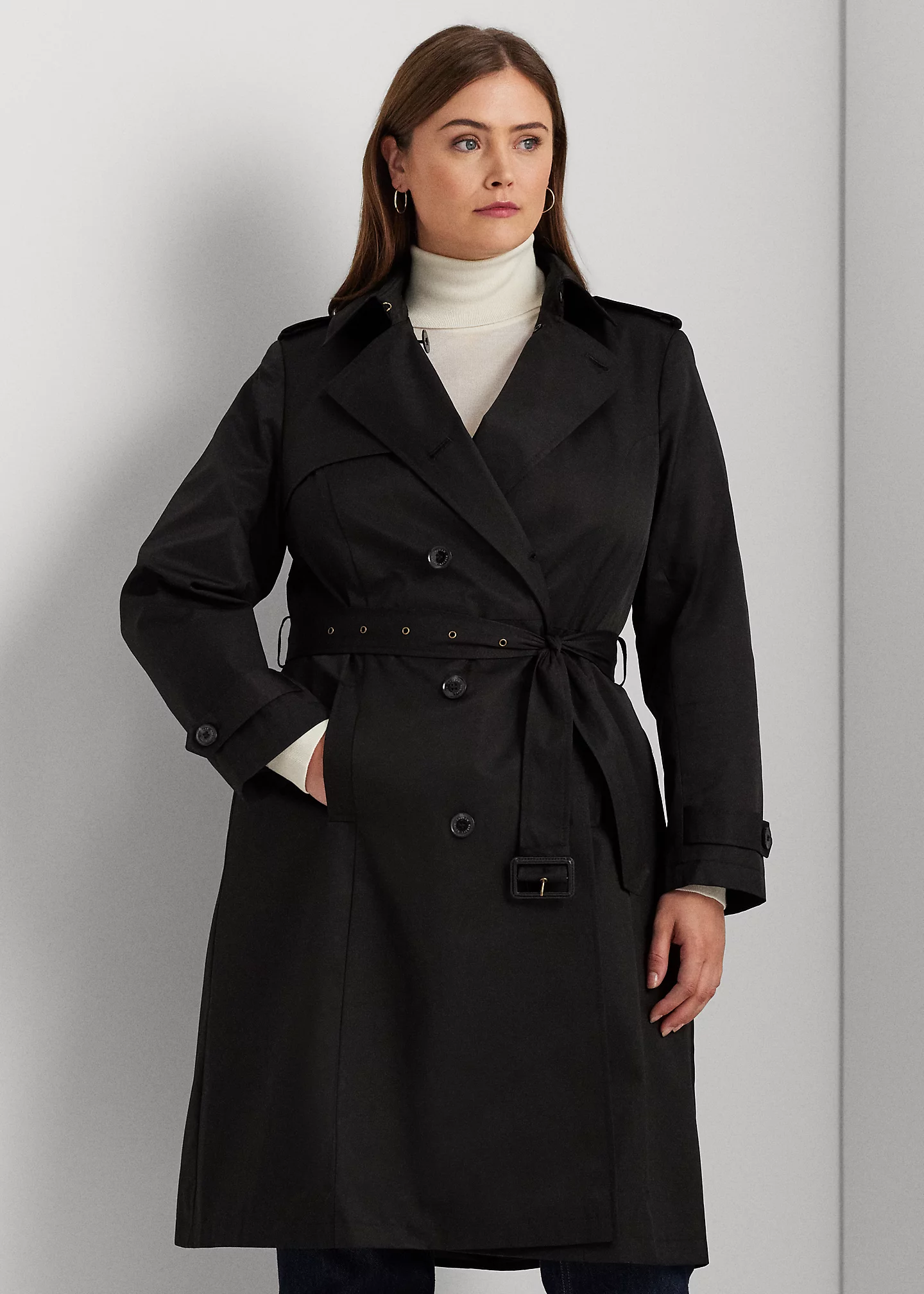 Double-Breasted Cotton-Blend Trench Coat