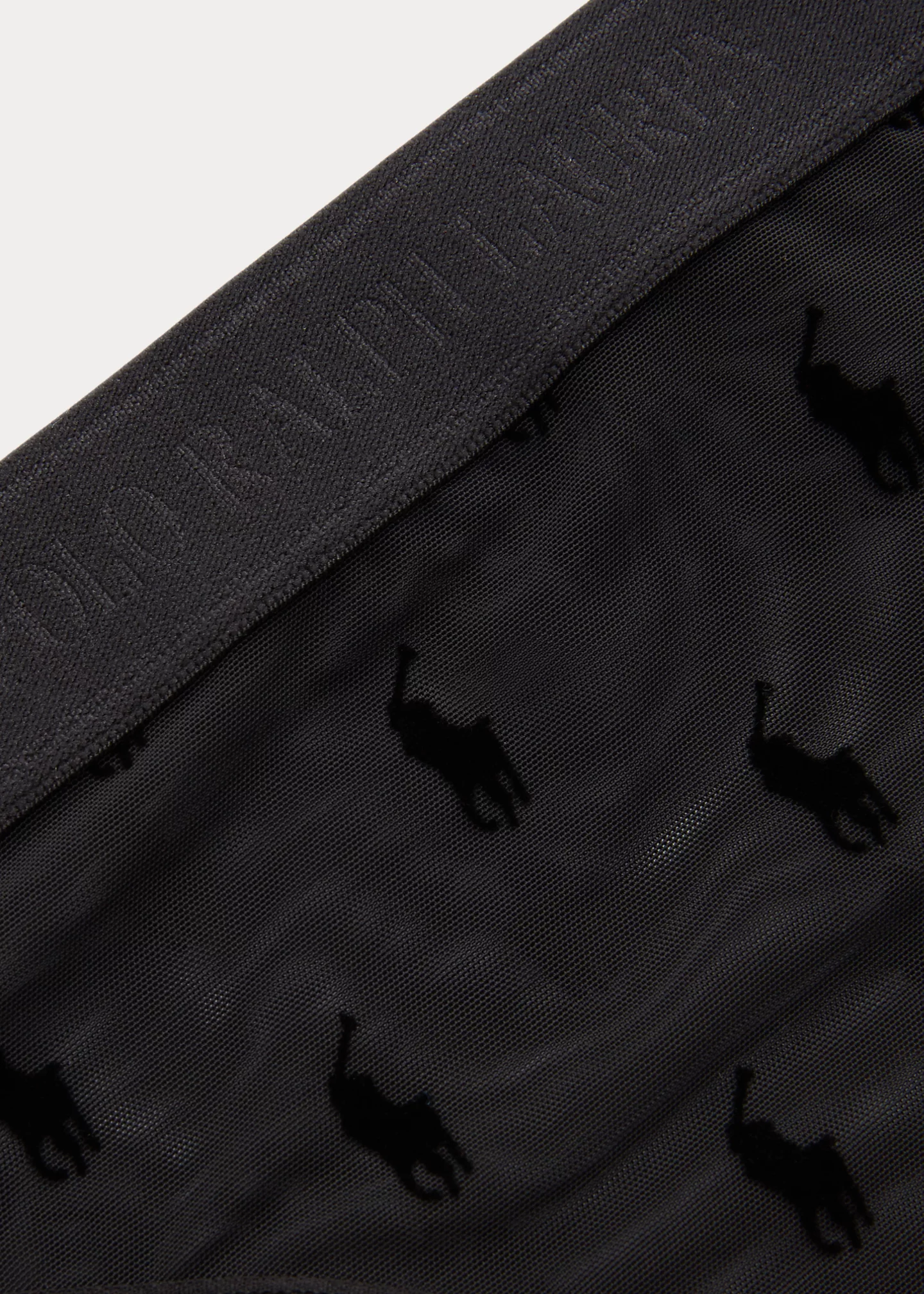 Flocked-Pony Logo Mesh Bikini Brief