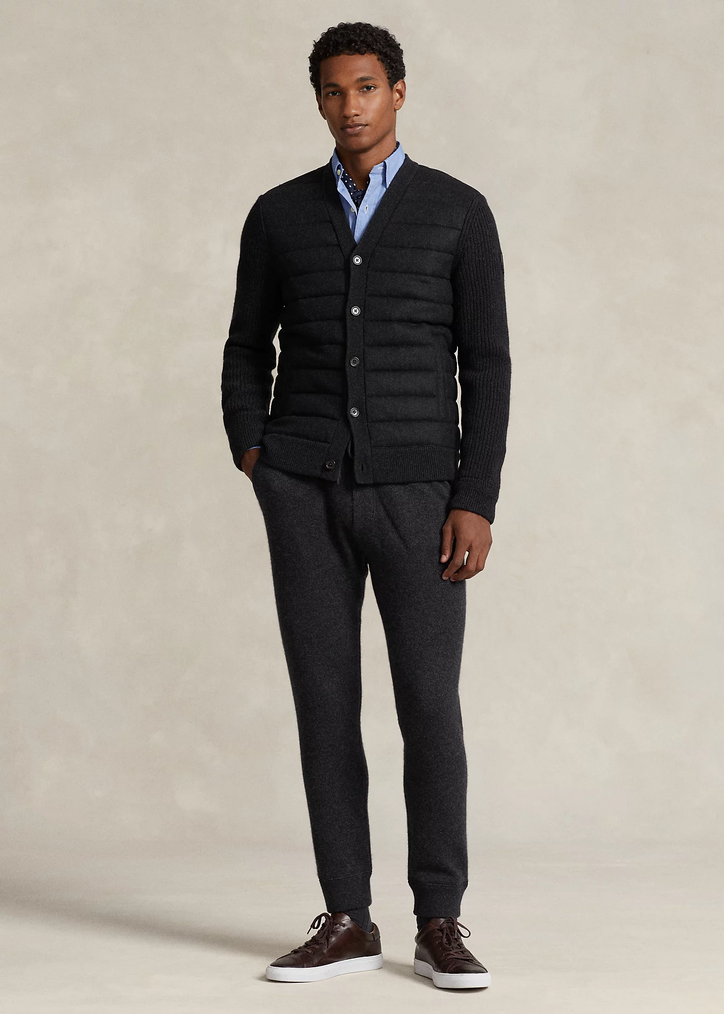 Quilted Wool-Cashmere Cardigan