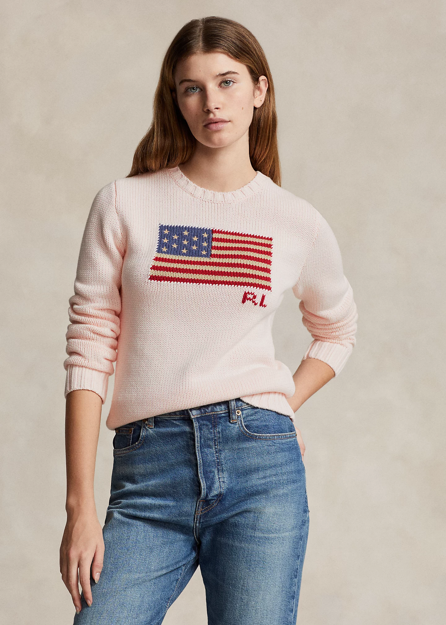 Pink Pony Flag Cotton Sweater