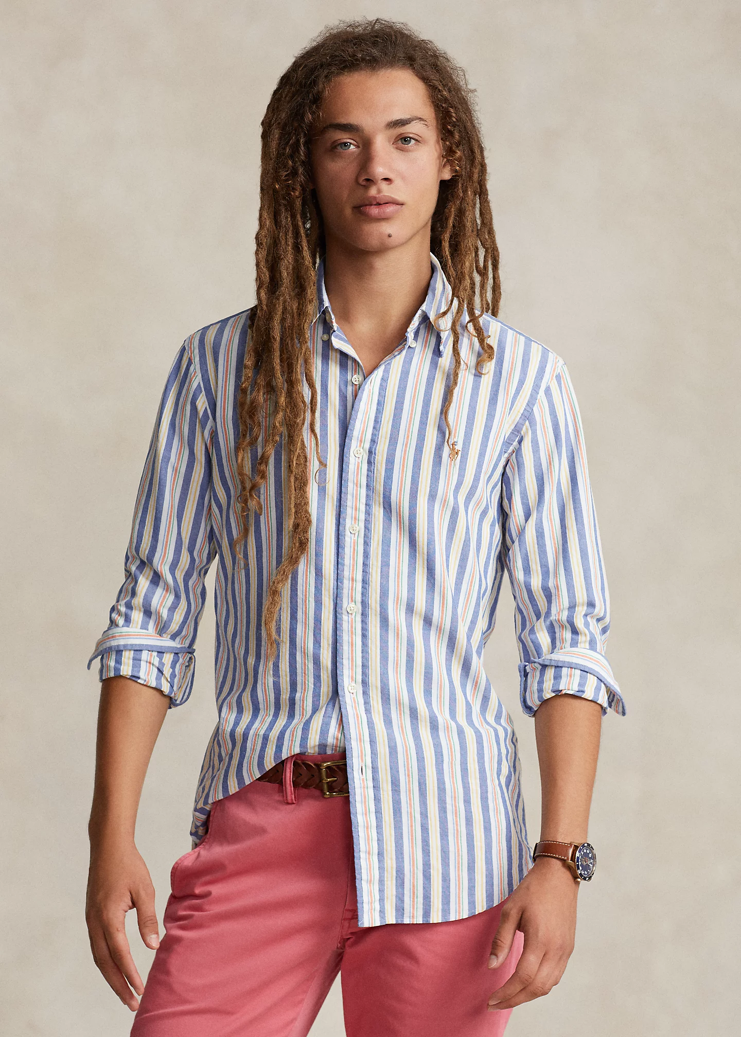 Classic Fit Striped Oxford Shirt