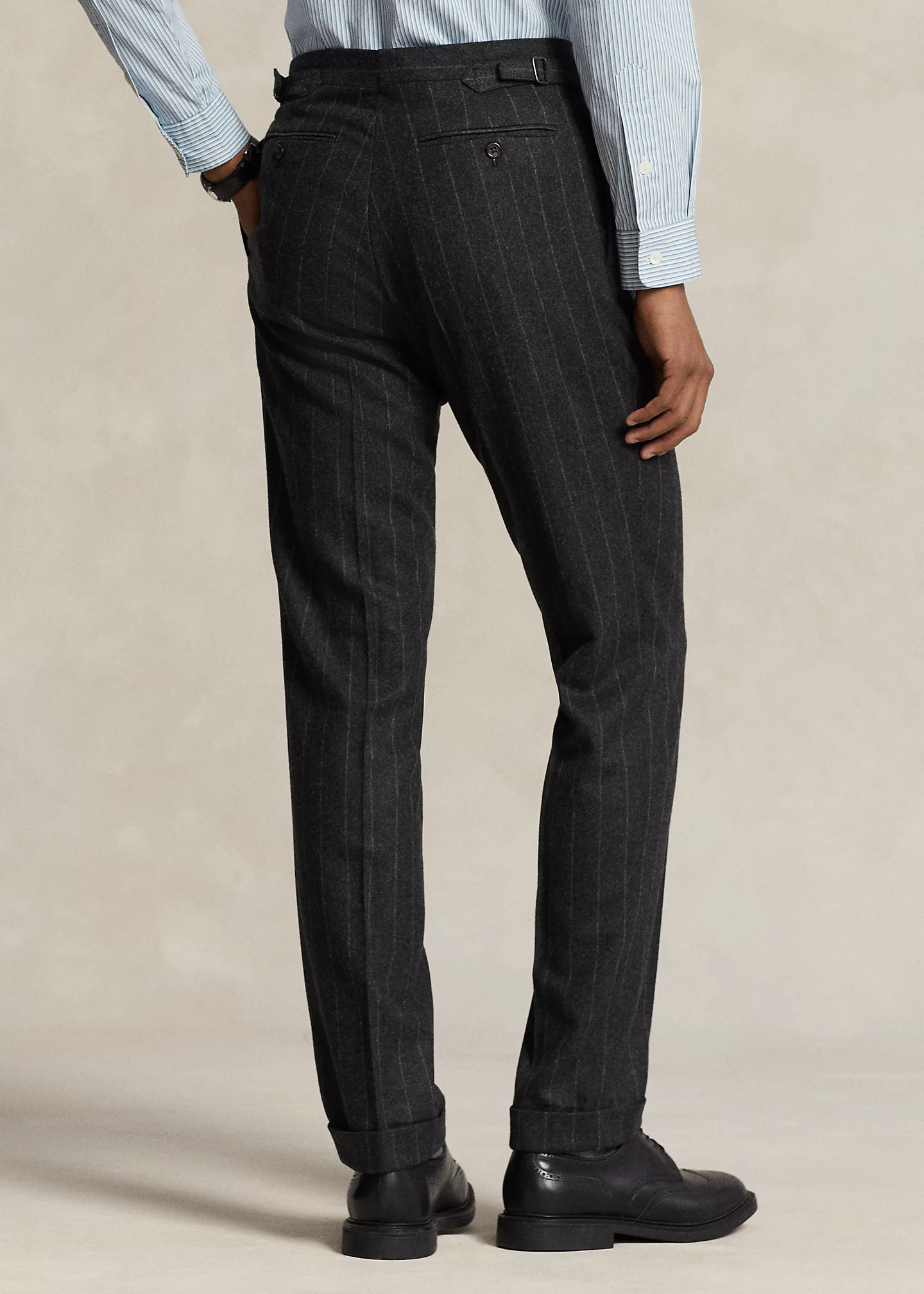 Polo Chalk-Stripe Wool Flannel Suit