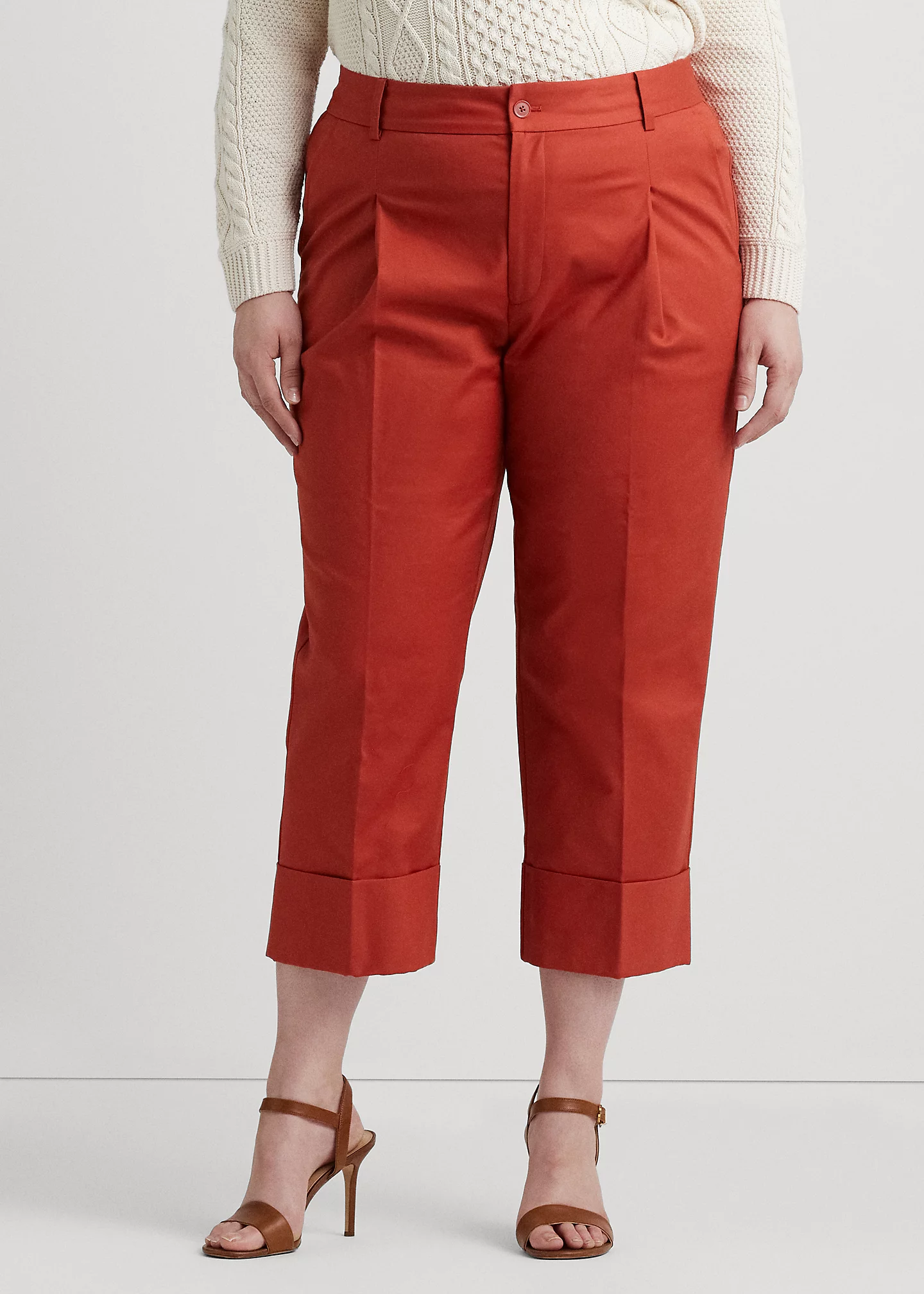 Double-Faced Stretch Cotton Ankle Pant