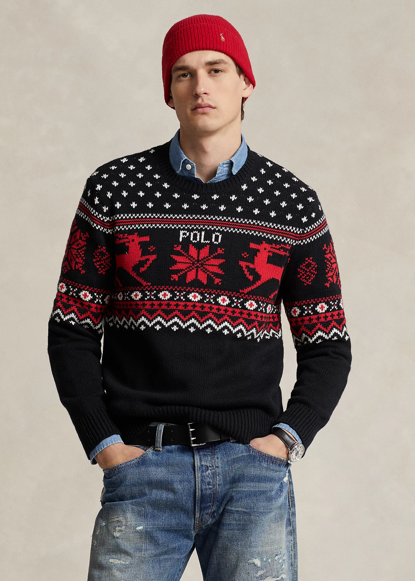 Reindeer Cotton-Cashmere Sweater