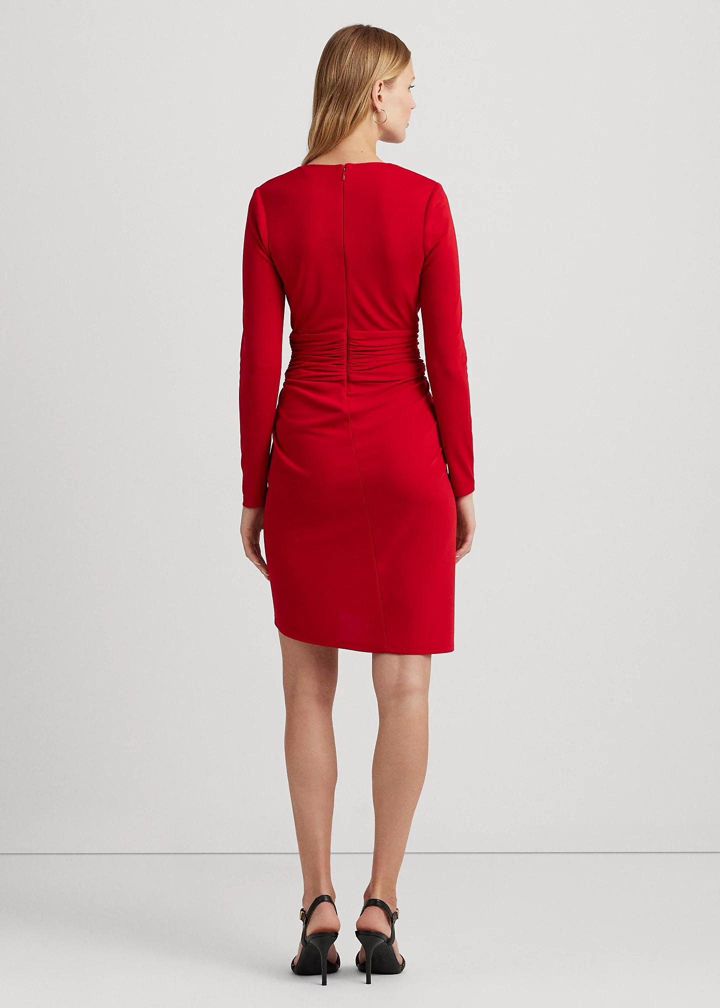 Ruched Stretch Jersey Surplice Dress