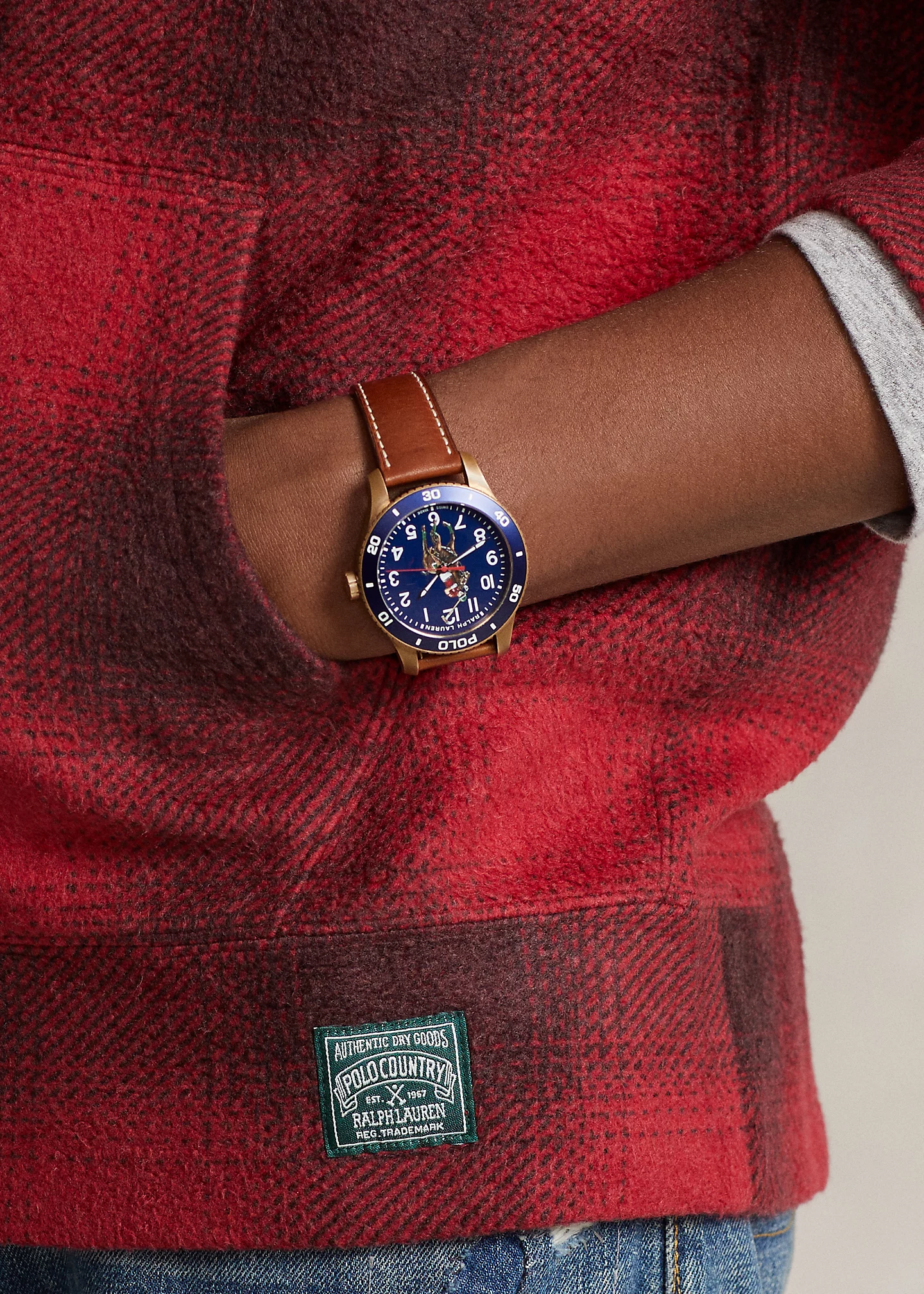 Plaid Brushed Fleece Hoodie